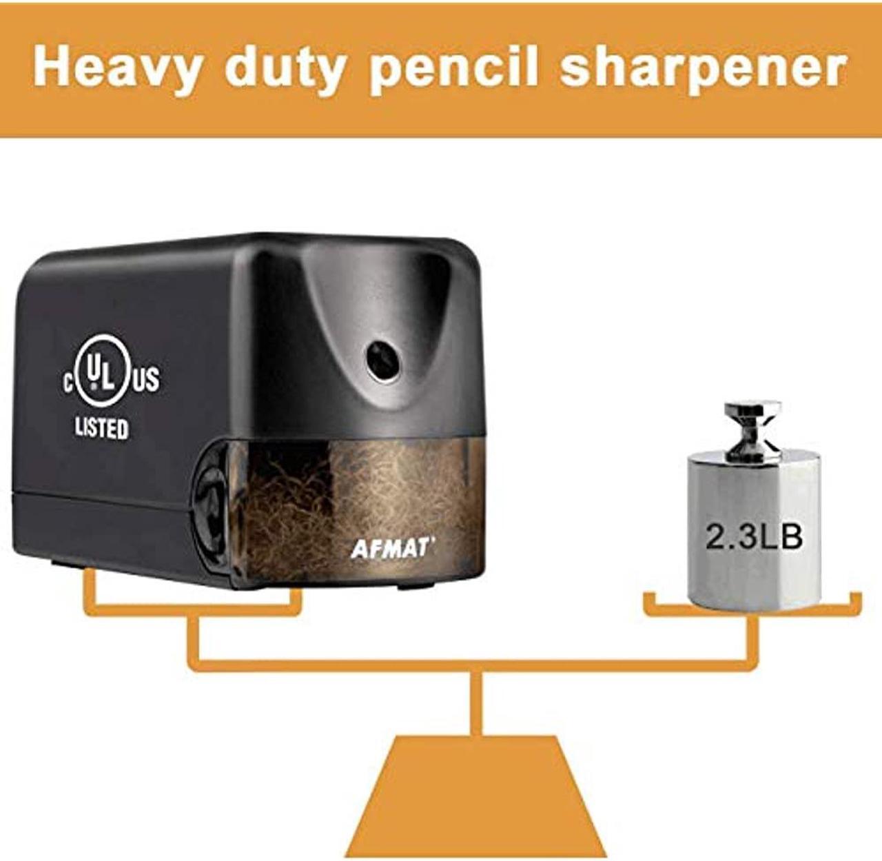 Alt view image 9 of 13 - AFMAT Electric Pencil Sharpener Heavy Duty, Classroom Pencil Sharpener for 6.5-8mm No.2/Colored Pencils, UL Listed Professional Pencil Sharpener w/Stronger Helical Blade, Best School Pencil Sharpener