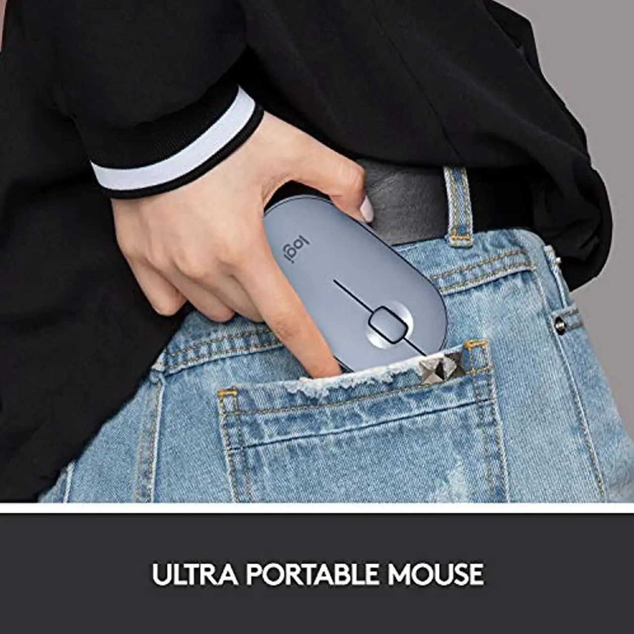 Alt view image 8 of 20 - Logitech PEBBLE M350 910-005773 Blue Grey 3 Buttons 1 x Wheel Dual (RF / Bluetooth Wireless) Optical Mouse