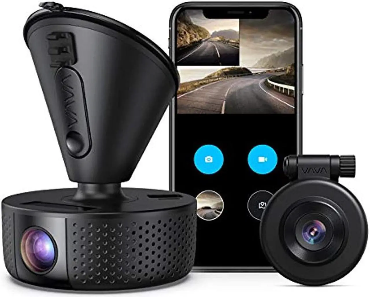 Main image of VAVA VD002 Dual 1920x1080P FHD Dash Cam, 2560x1440P Single Front, 30fps - 60fps Clear HD Videos, Night Vision, 24hr Parking Mode, Built-In WiFi, G-Sensor, Loop Recording, Supports 128GB Max