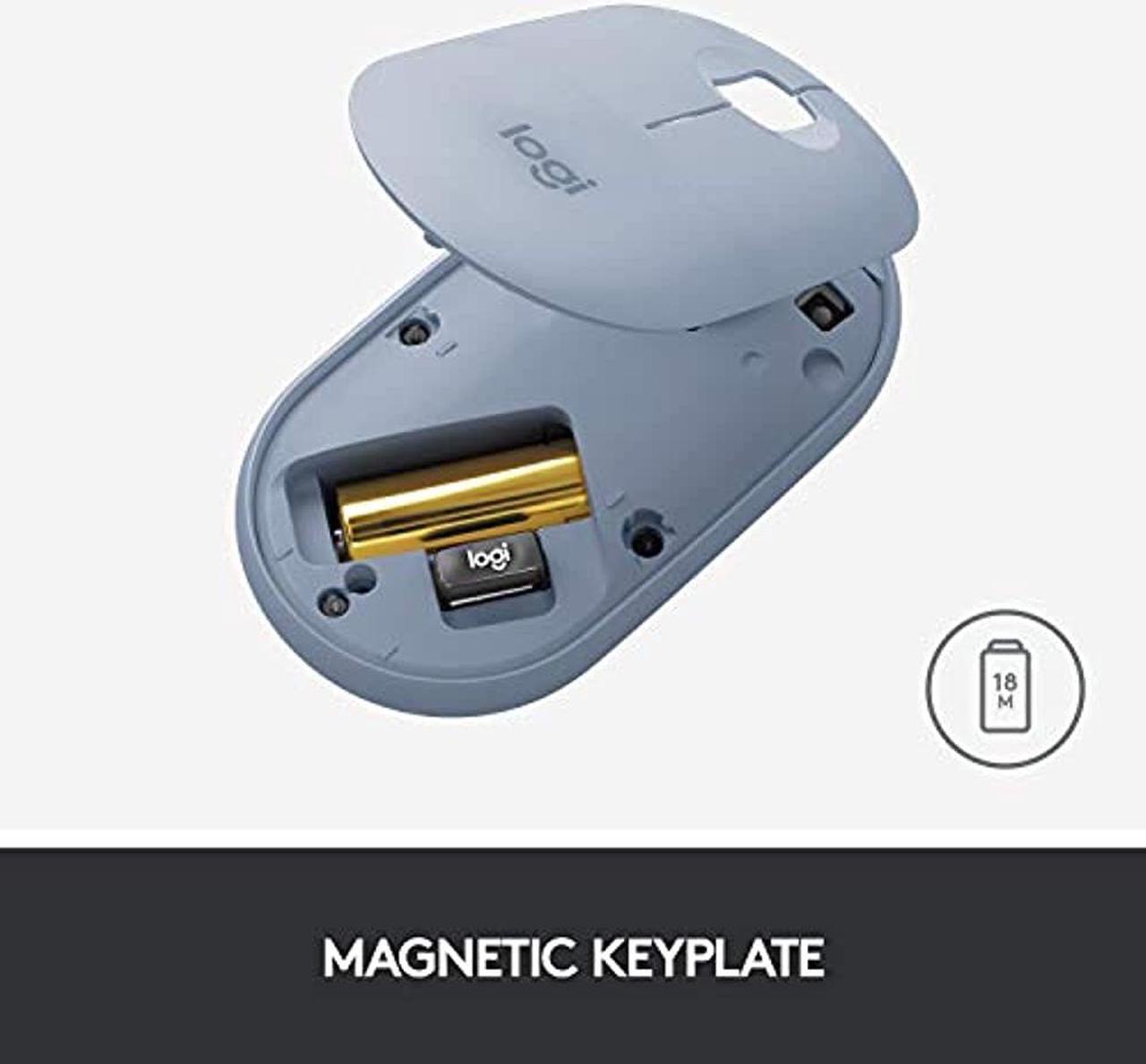 Alt view image 11 of 20 - Logitech PEBBLE M350 910-005773 Blue Grey 3 Buttons 1 x Wheel Dual (RF / Bluetooth Wireless) Optical Mouse