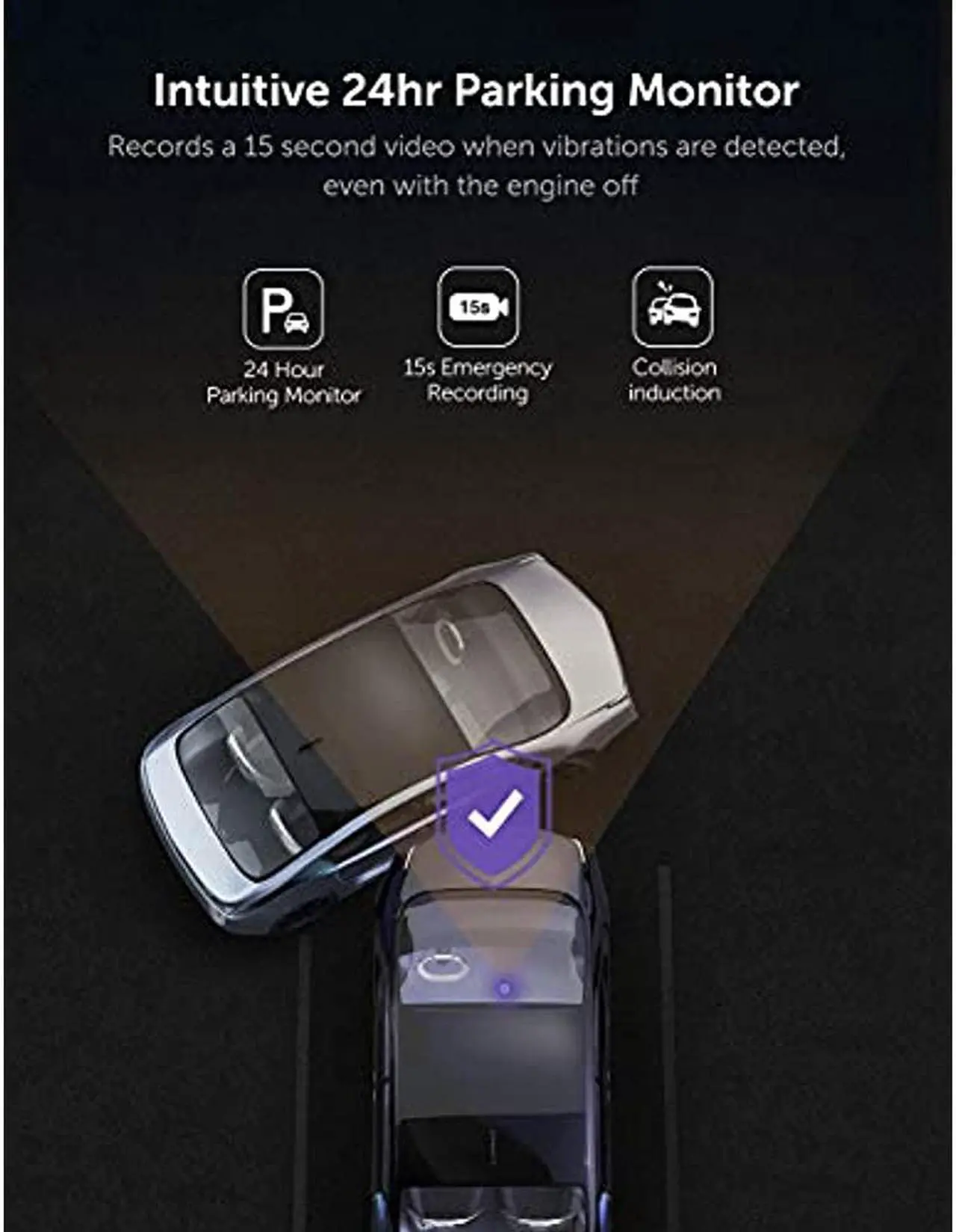 Alt view image 7 of 7 - VAVA VD002 Dual 1920x1080P FHD Dash Cam, 2560x1440P Single Front, 30fps - 60fps Clear HD Videos, Night Vision, 24hr Parking Mode, Built-In WiFi, G-Sensor, Loop Recording, Supports 128GB Max