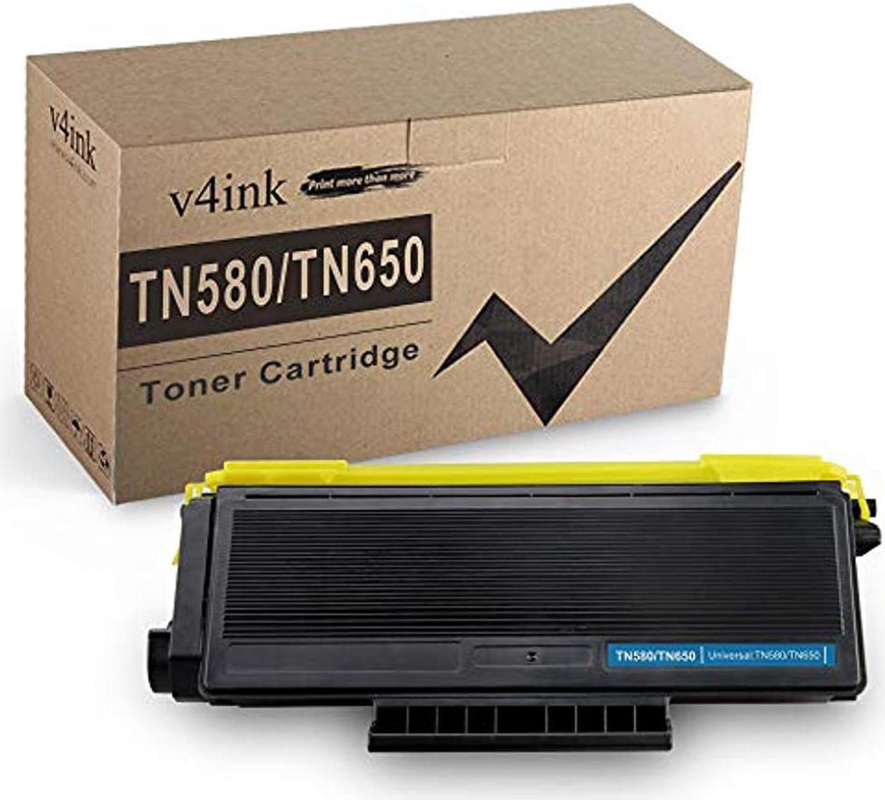 V4INK 1 Pack Black New Replacement for Brother TN580 TN650 Toner Cartridge for use with Brother HL-5370DW, HL-5340D, DCP-8065DN, HL-5240, HL-5250DN