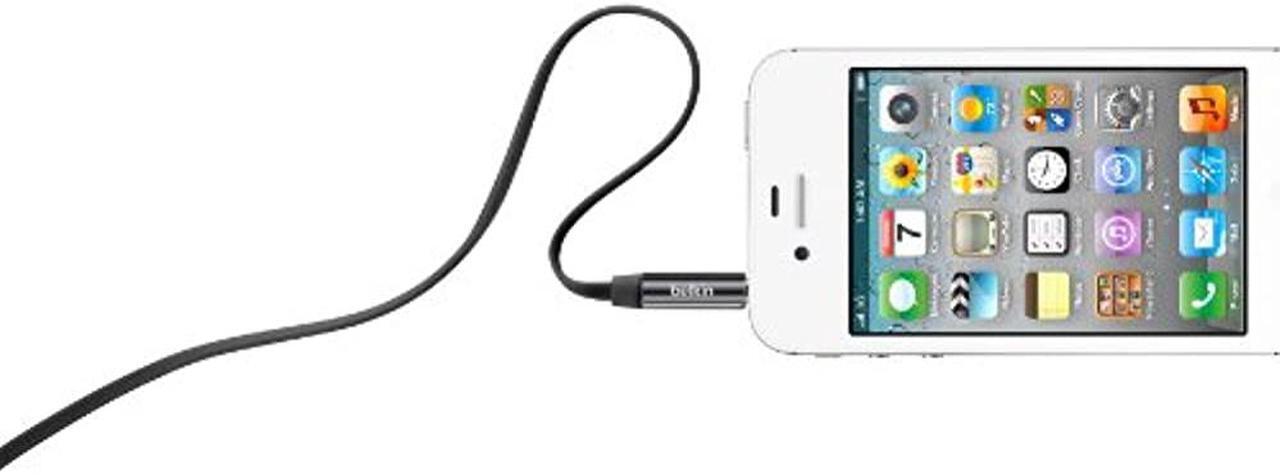 Alt view image 5 of 5 - Belkin 3.5mm plug MIXIT Flat Aux Cable (3 Feet) - Black