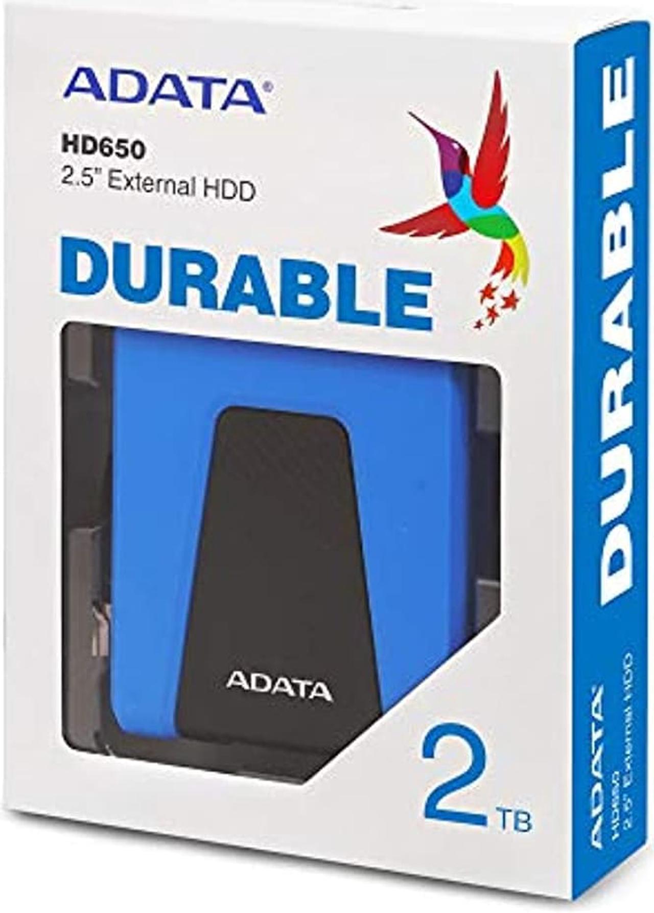 Alt view image 13 of 15 - ADATA Durable Series HD650: 2TB Blue External USB 3.1 Portable Hard Drive Gaming Console Compatible