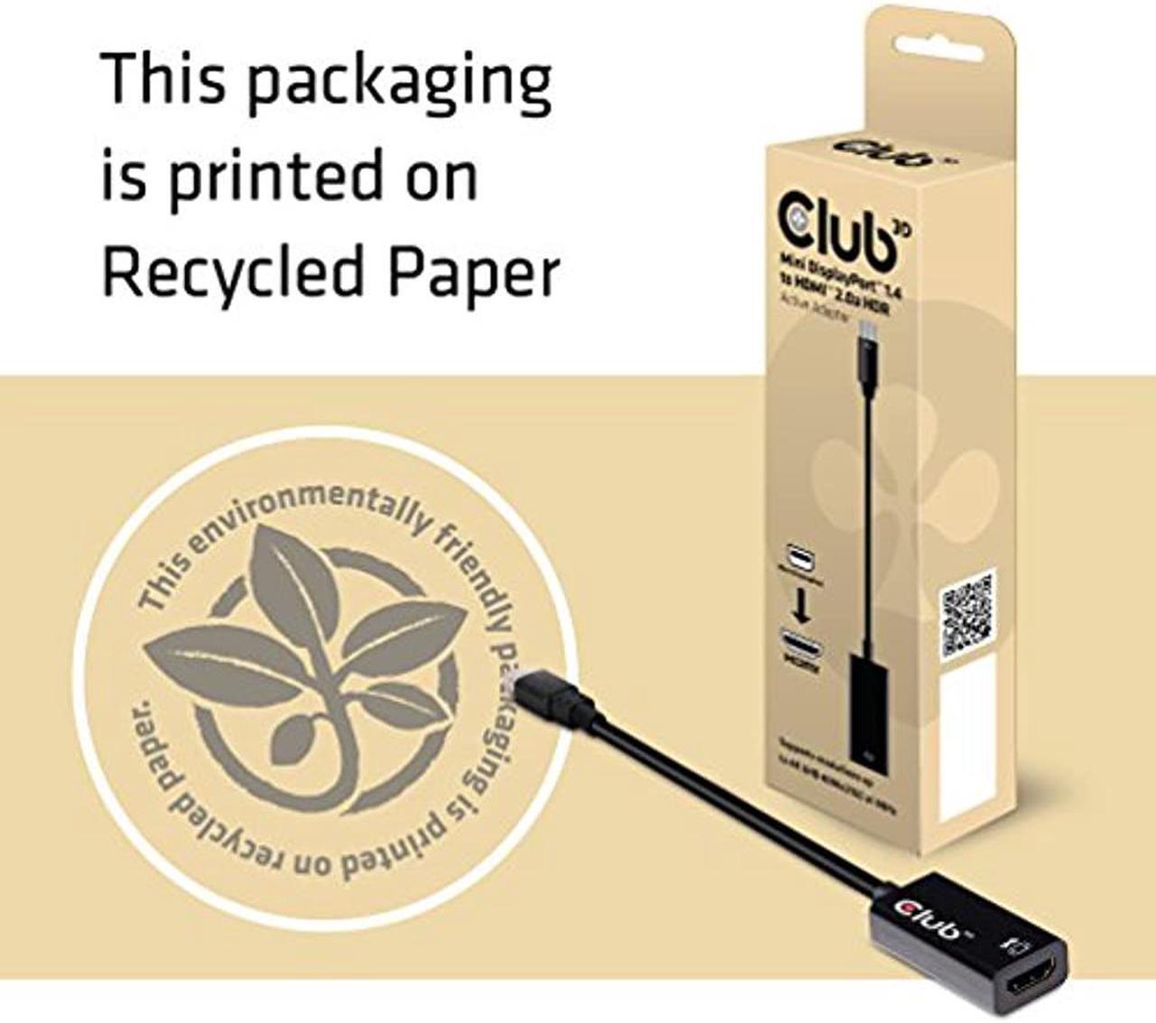 Alt view image 9 of 20 - Club 3D Mini Displayport 1.4 To Hdmi 2.0A Hdr