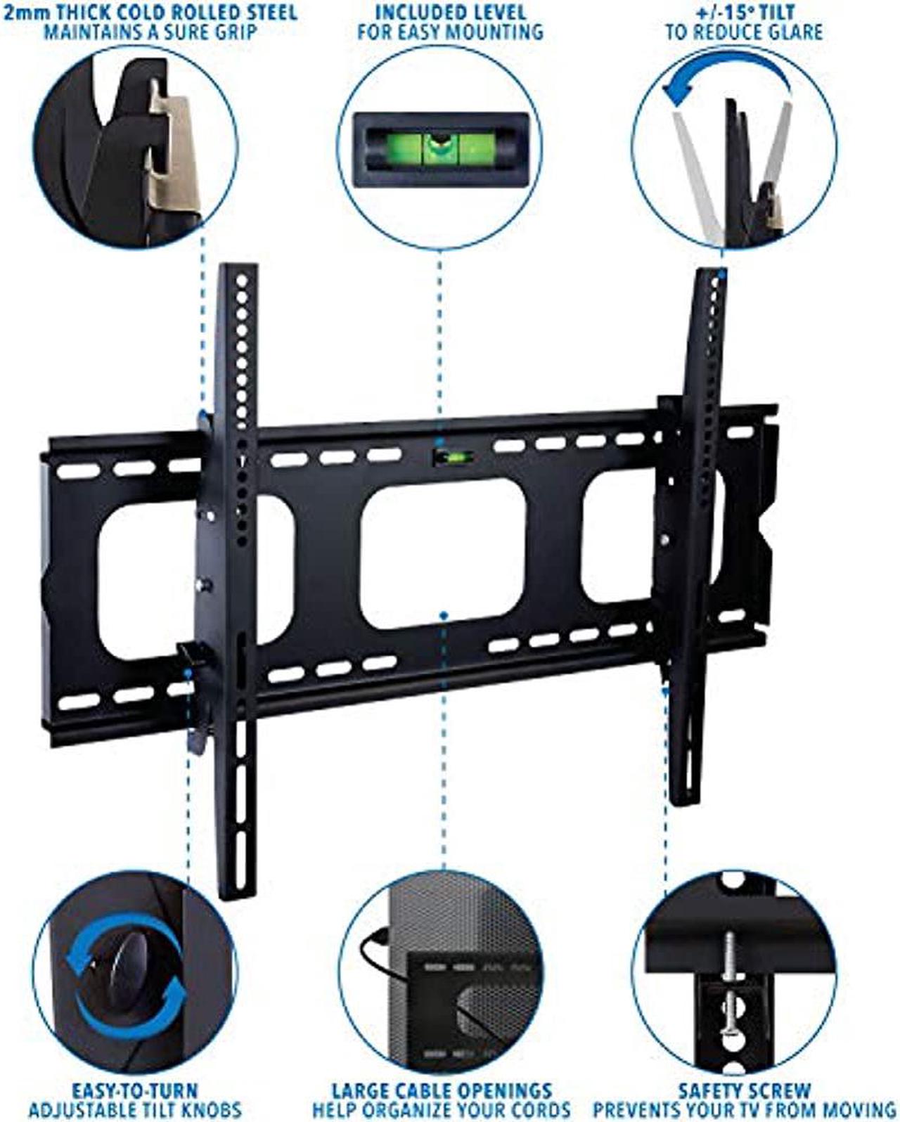 Alt view image 9 of 14 - Mount-It! Tilting TV Mount | Fits 50"-65" Flat Screen TVs | Wall Bracket VESA 750 x 450 Max