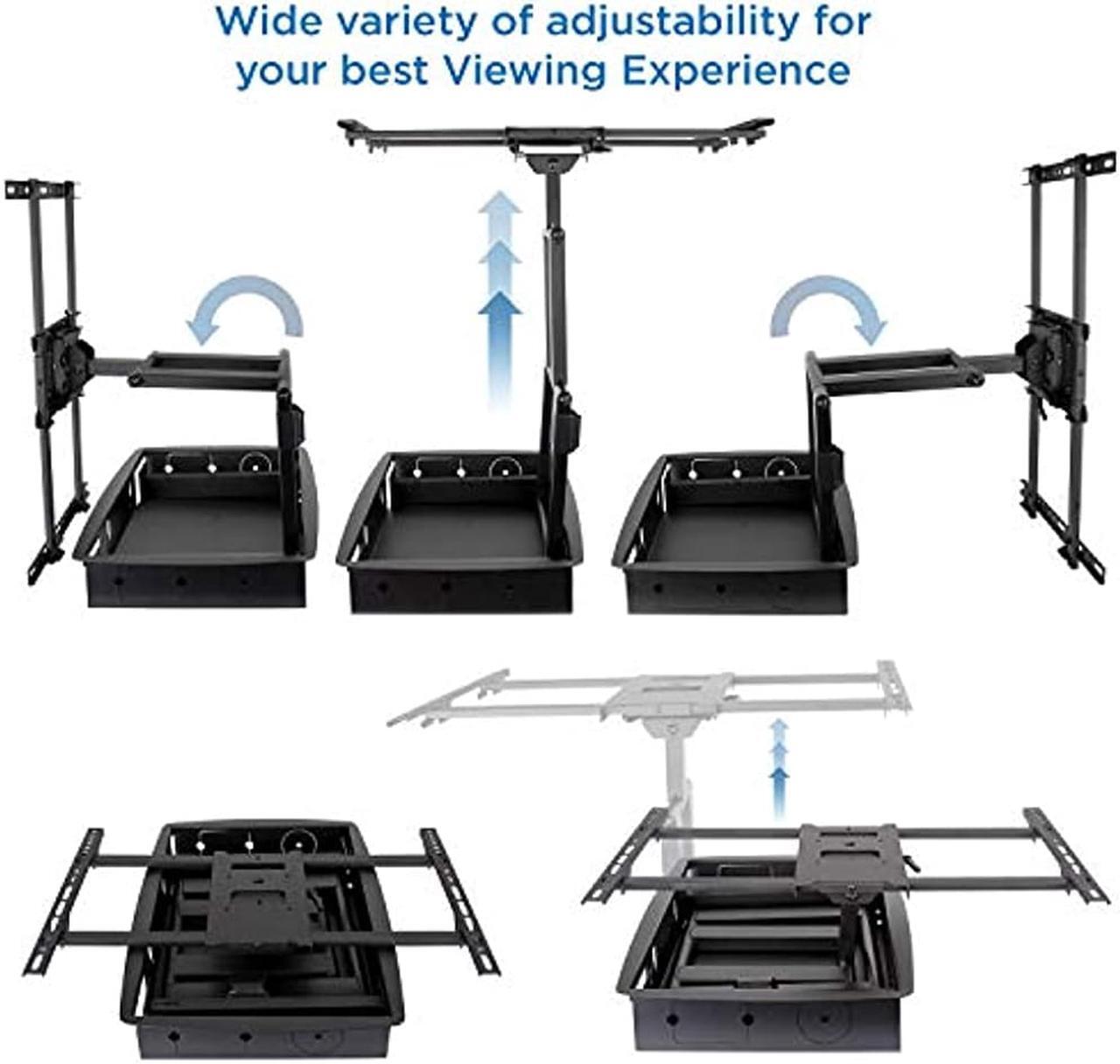 Alt view image 14 of 14 - Mount-It! Recessed TV Wall Mount | In-Wall TV Bracket for Flush Installation | Fits Screen Sizes 32-70 Inch TVs