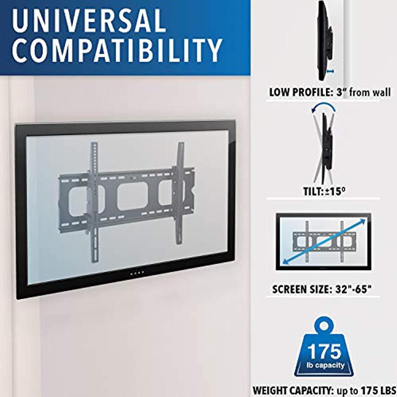 Alt view image 10 of 14 - Mount-It! Tilting TV Mount | Fits 50"-65" Flat Screen TVs | Wall Bracket VESA 750 x 450 Max