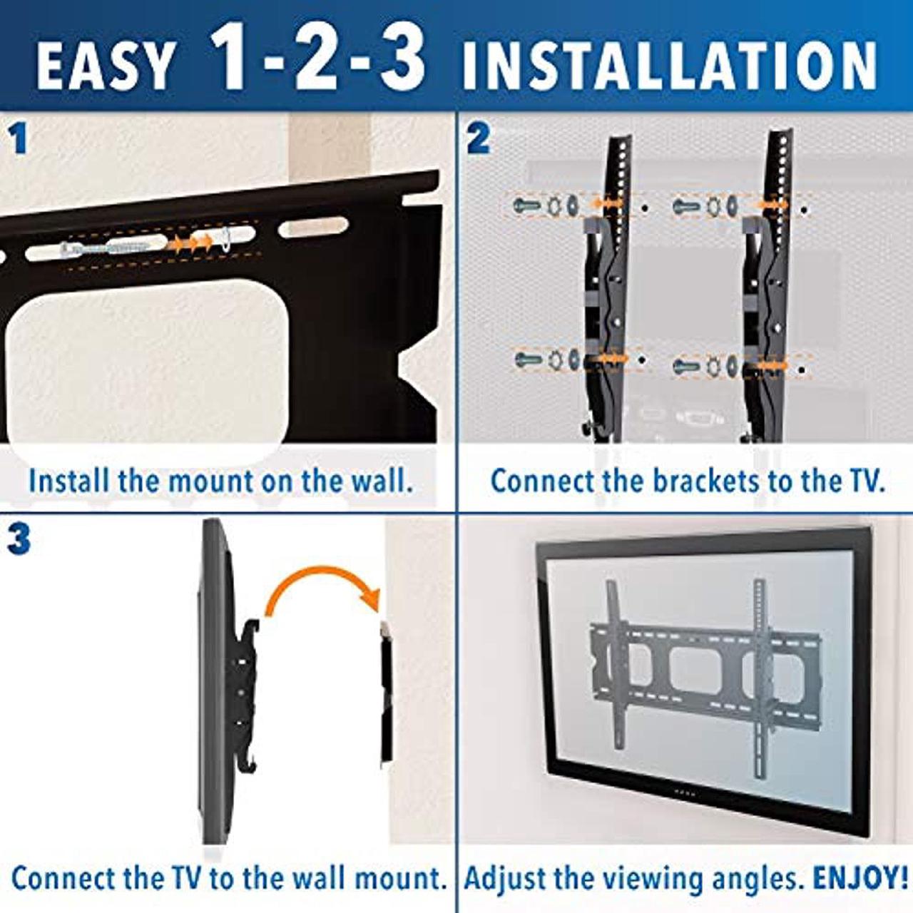 Alt view image 12 of 14 - Mount-It! Tilting TV Mount | Fits 50"-65" Flat Screen TVs | Wall Bracket VESA 750 x 450 Max