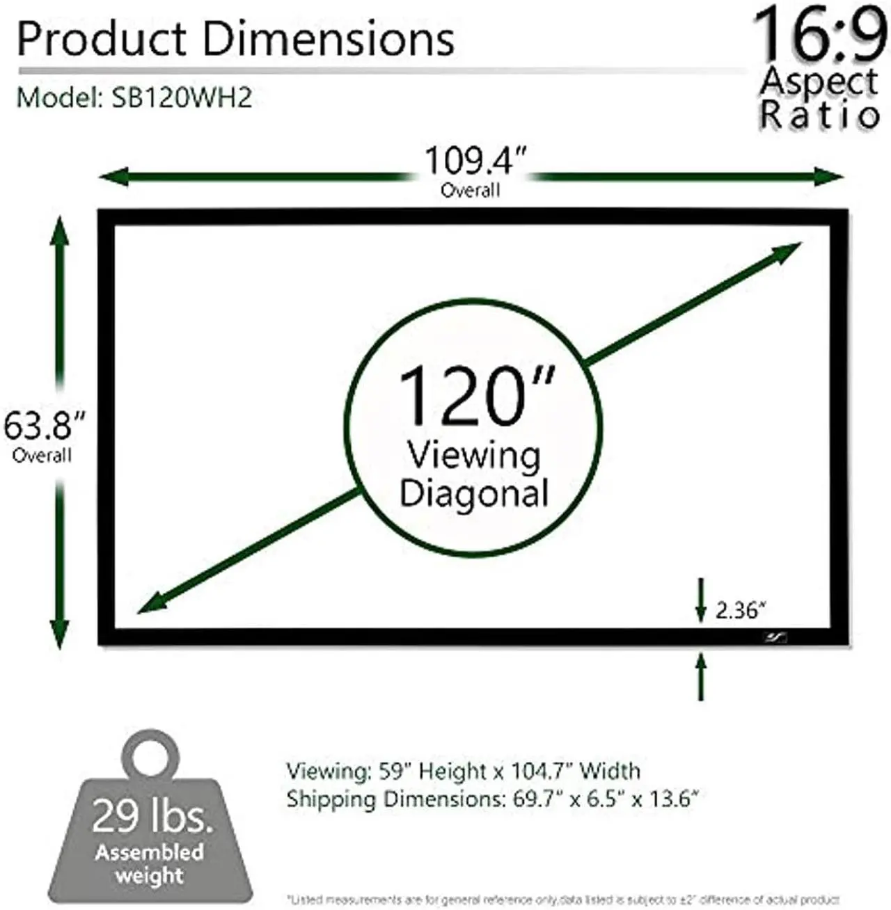 Alt view image 11 of 20 - Elite Screens Sable Frame B2, 120-INCH Diag. 16:9, Active 3D 4K / 8K Ultra HD Fixed Frame Home Theater Projection Projector Screen with Kit, SB120WH2