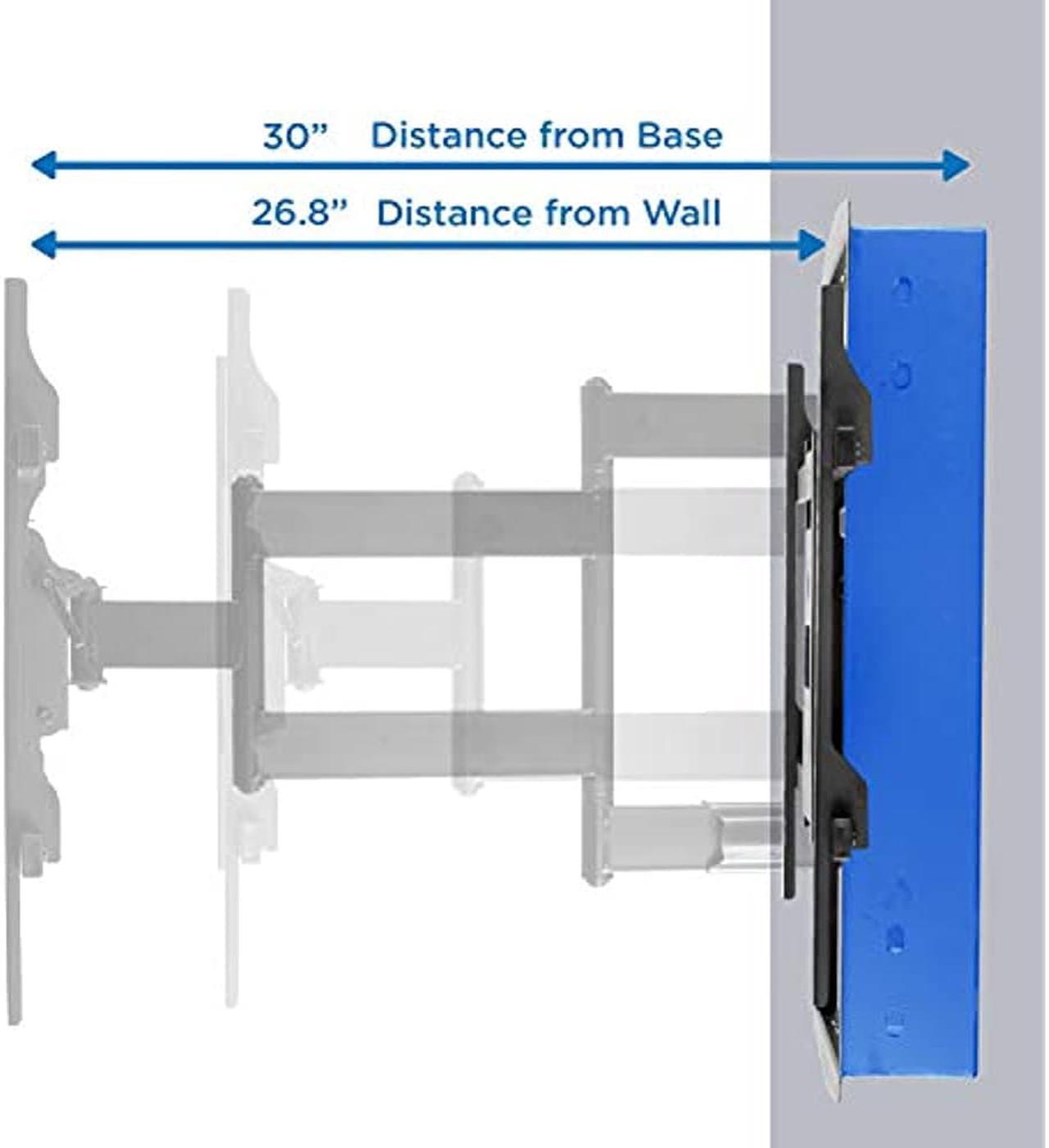 Alt view image 12 of 14 - Mount-It! Recessed TV Wall Mount | In-Wall TV Bracket for Flush Installation | Fits Screen Sizes 32-70 Inch TVs