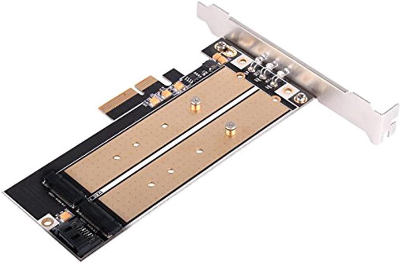 Alt view image 10 of 16 - Dual M.2 to PCI-E x4 NVME SSD and SATA 6 G adapter card with advanced cooling