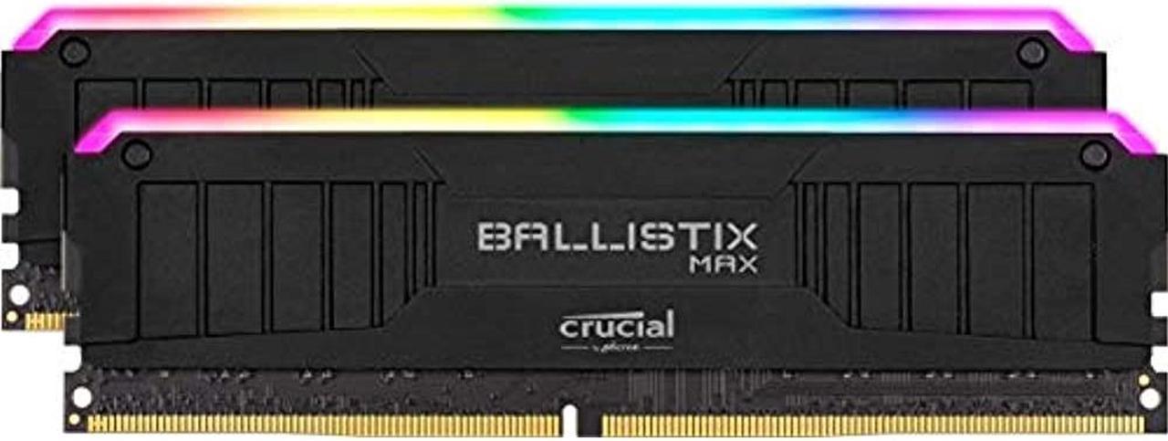 Crucial Ballistix MAX RGB 4400 MHz DDR4 DRAM Desktop Gaming Memory Kit 16GB (8GBx2) CL19 BLM2K8G44C19U4BL (Black)