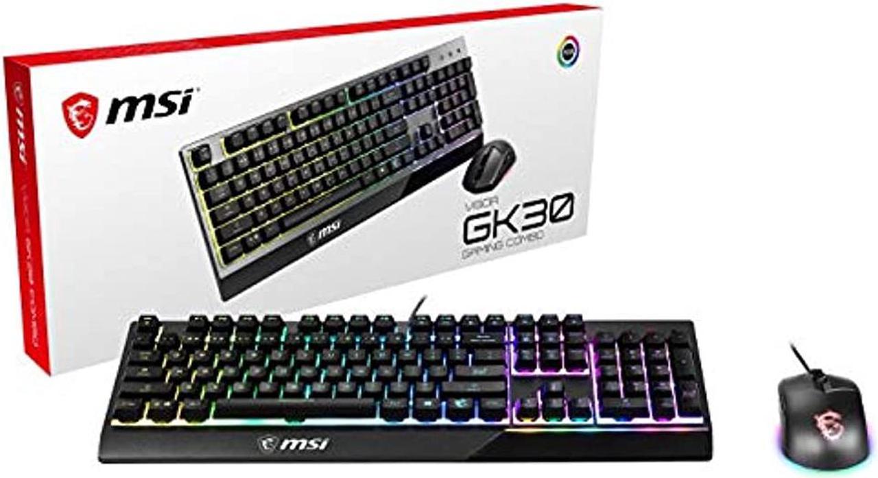 MSI VIGOR GK30 COMBO Backlit RGB Dedicated Hotkeys Anti-Ghosting Mechanical Feel Gaming Keyboard & Gaming Mouse Combo Gaming Keyboard