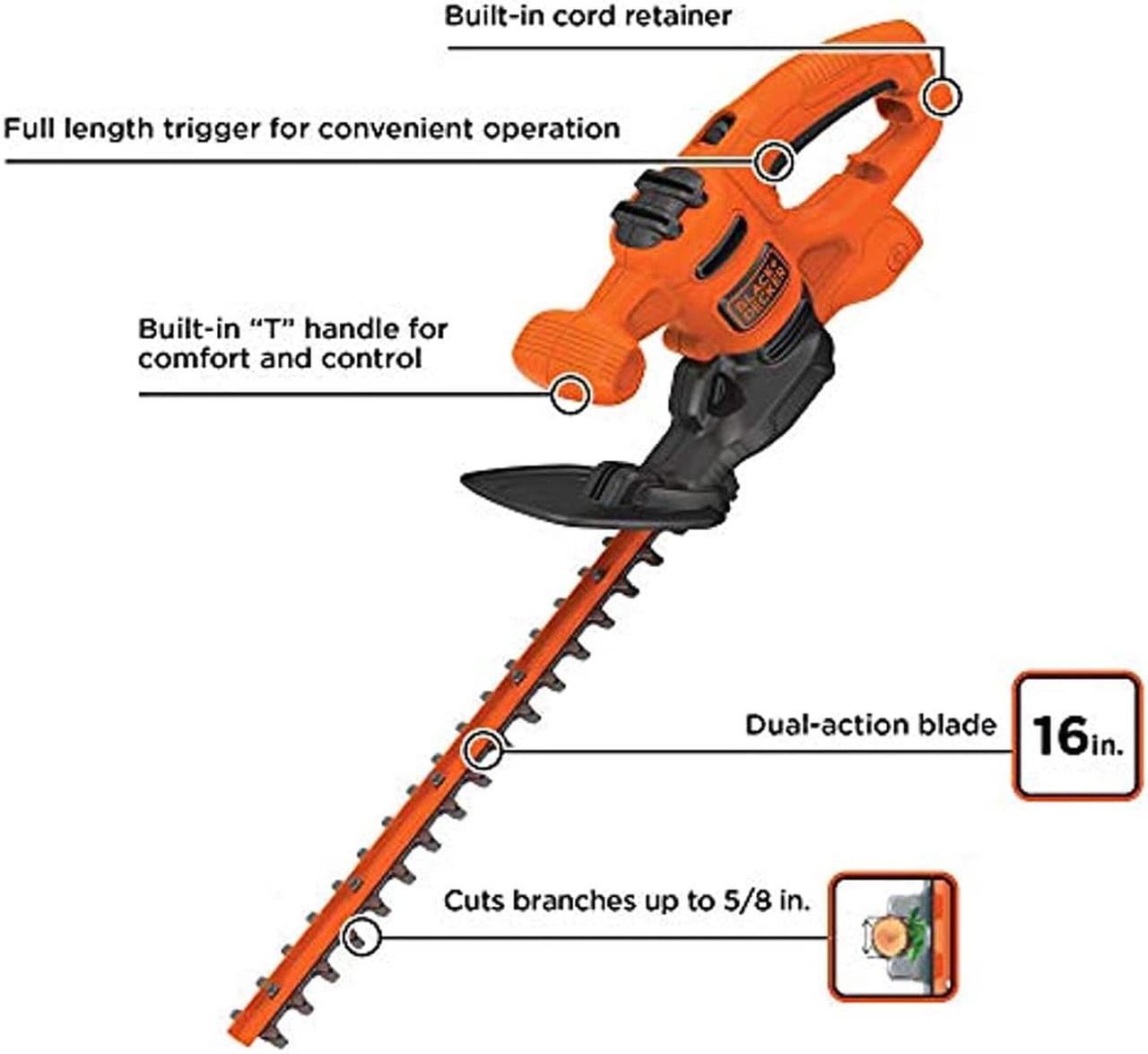 Alt view image 14 of 18 - BLACK+DECKER BEHT100 16" Electric Hedge Trimmer