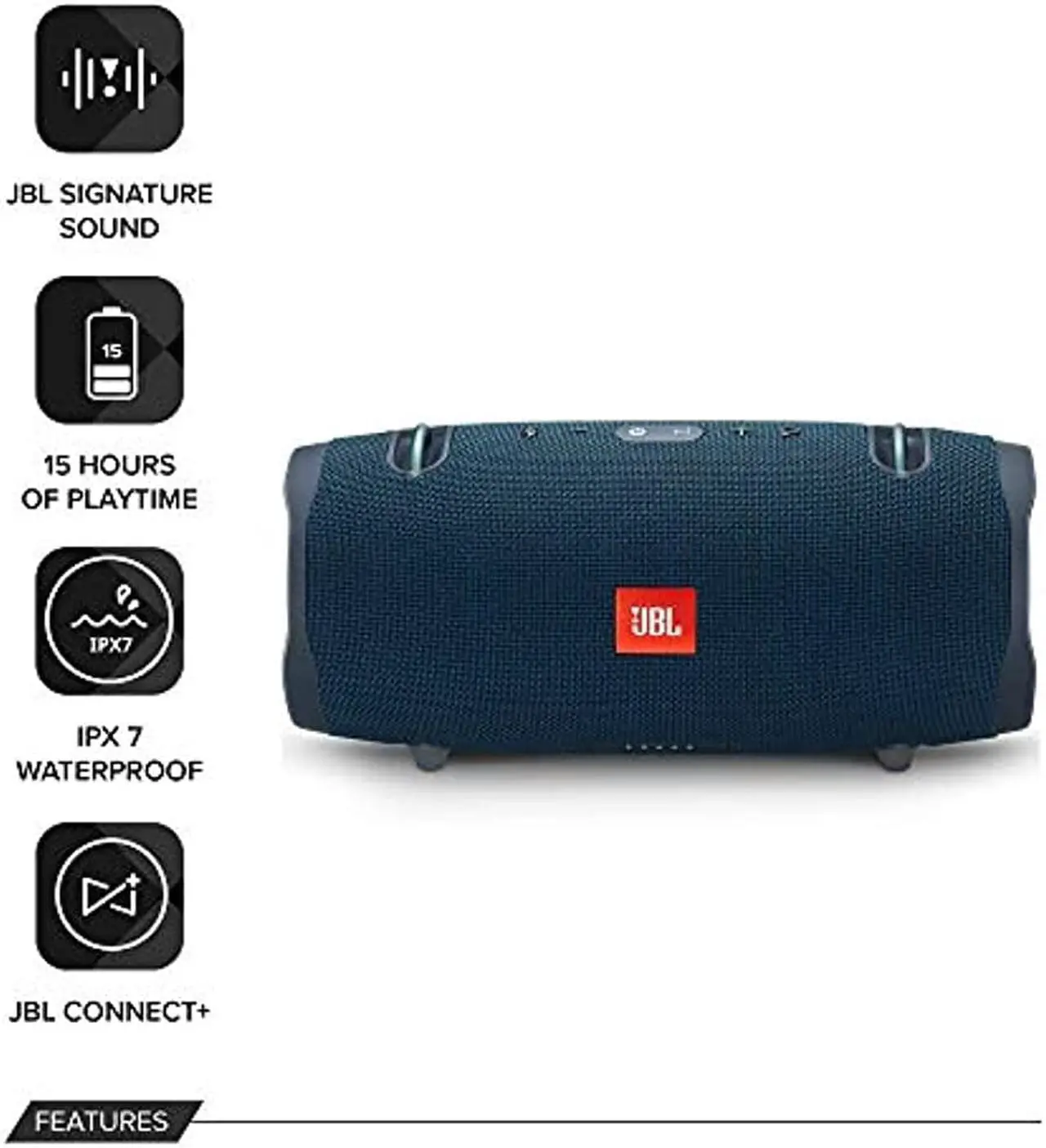 Alt view image 7 of 10 - JBL Xtreme 2 Portable Bluetooth Waterproof Speaker (Blue)