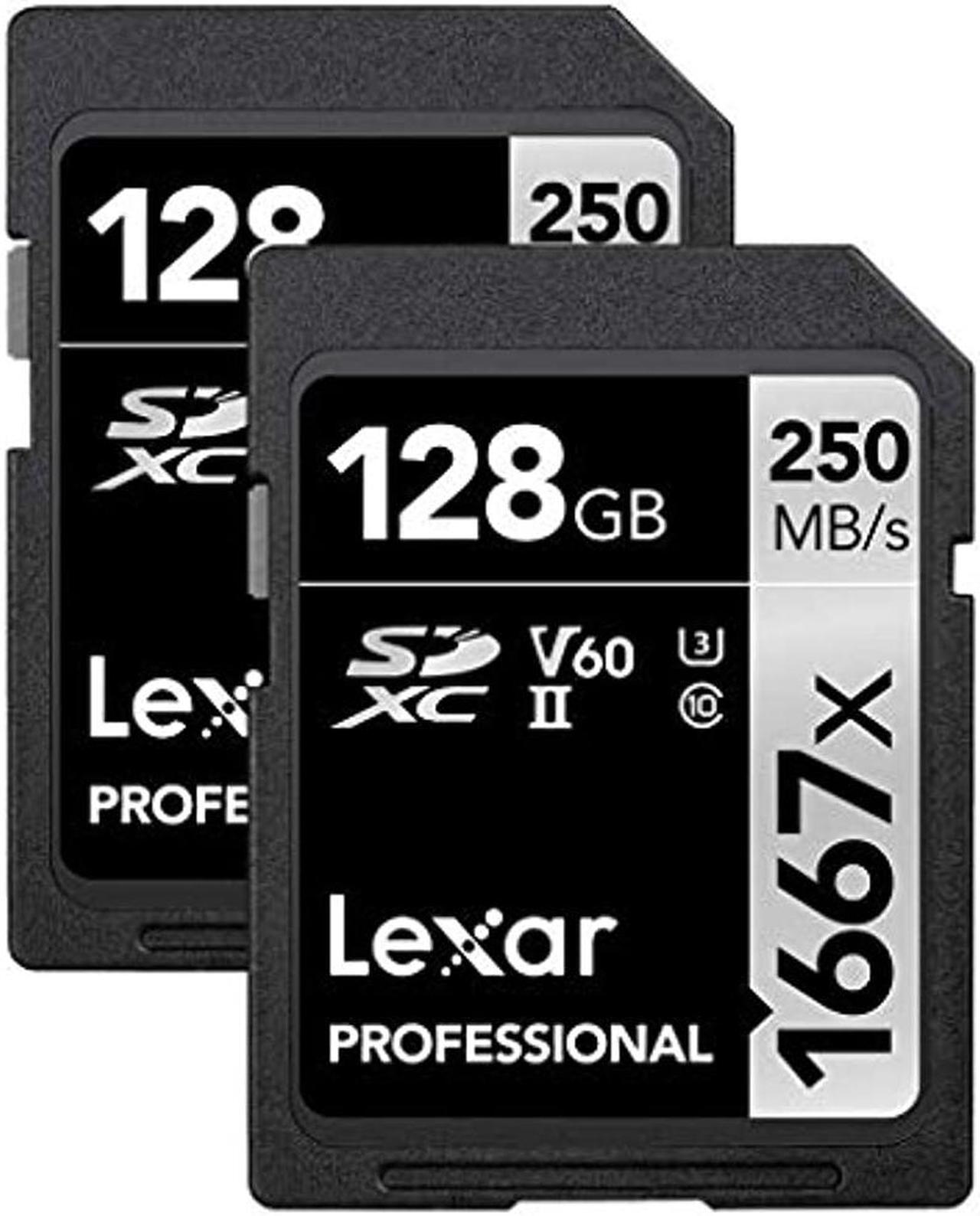 Alt view image 2 of 14 - Lexar SILVER Series Professional 1667x 128GB UHS-II SDXC Memory Card, 2-Pack
