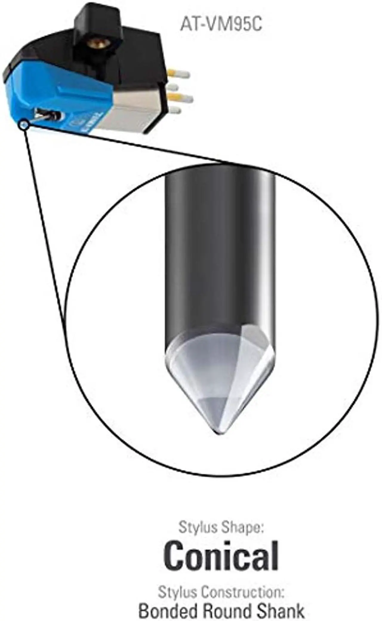Alt view image 6 of 9 - Audio Technica AT-VM95C Dual Moving Magnet Cartridge