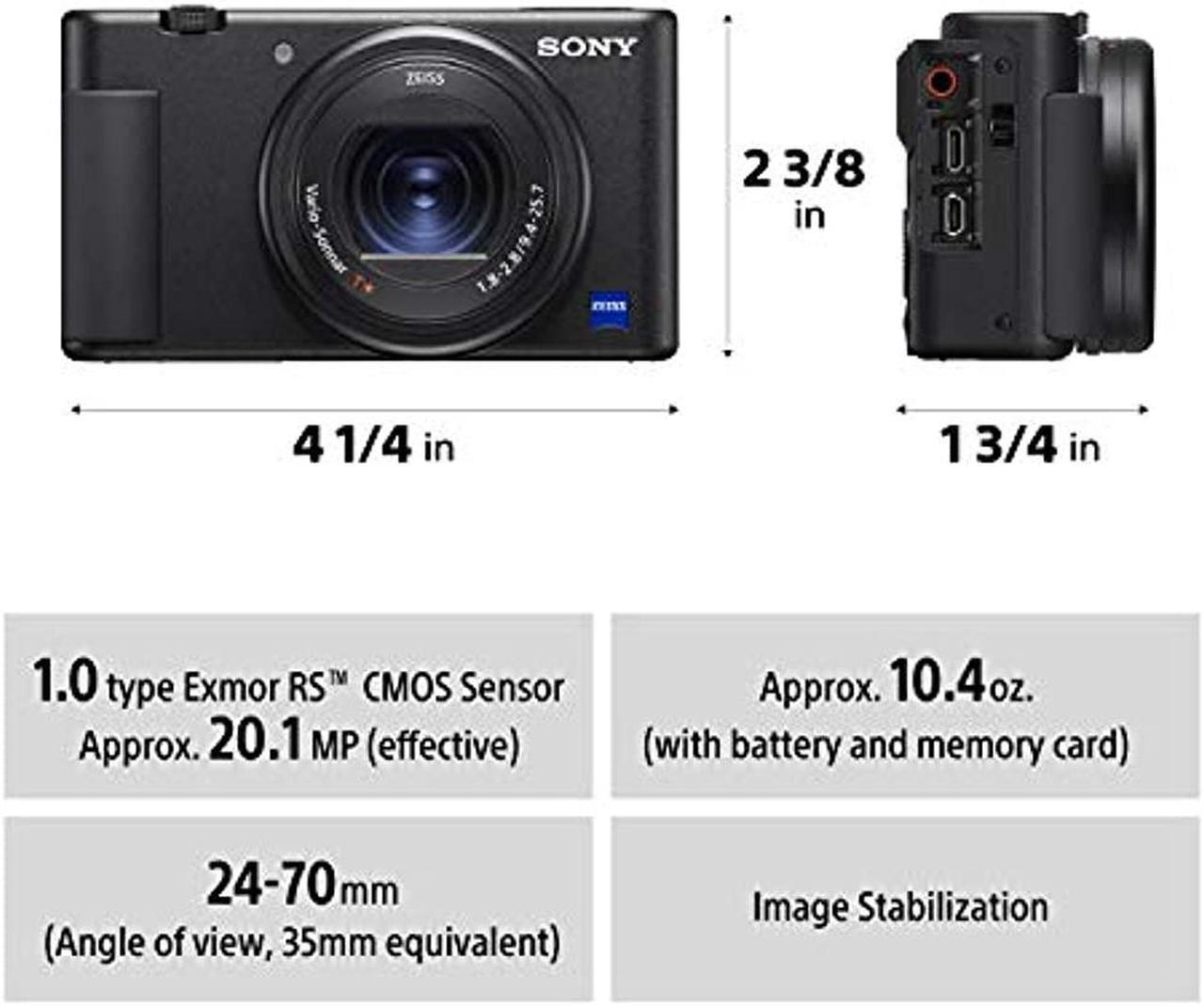 Alt view image 10 of 20 - Sony ZV-1 Compact 4K HD Camera, Black