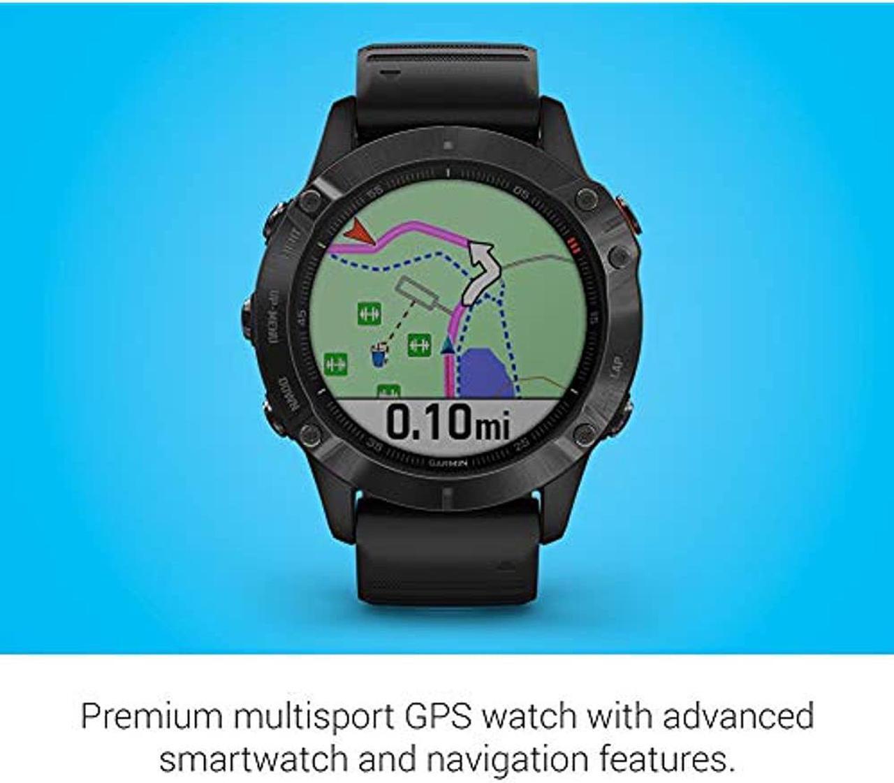 Alt view image 17 of 20 - Garmin Fenix 6 Pro, Premium Multisport GPS Watch, -Black with Black Band - (010-02158-01)