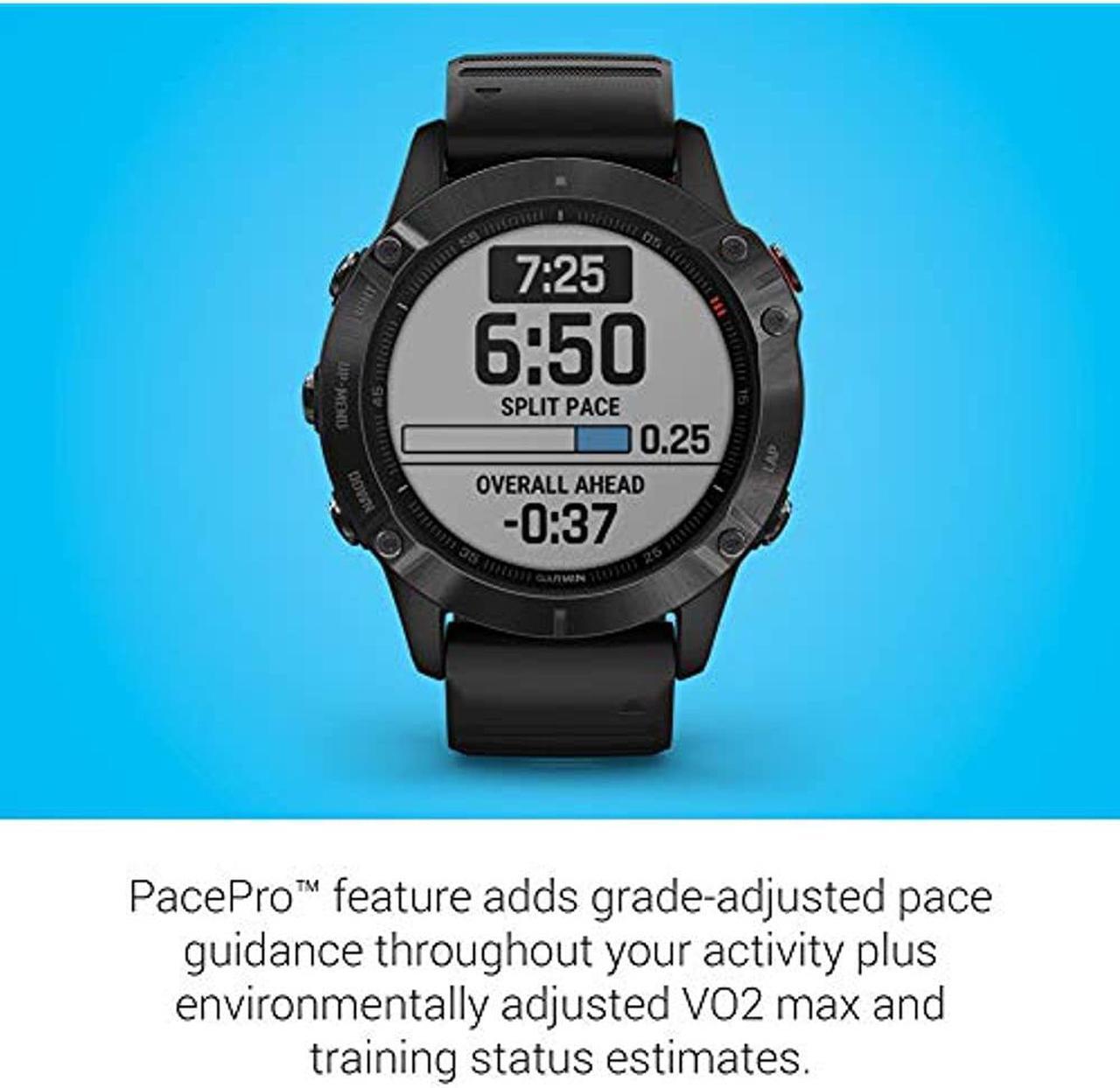 Alt view image 19 of 20 - Garmin Fenix 6 Pro, Premium Multisport GPS Watch, -Black with Black Band - (010-02158-01)