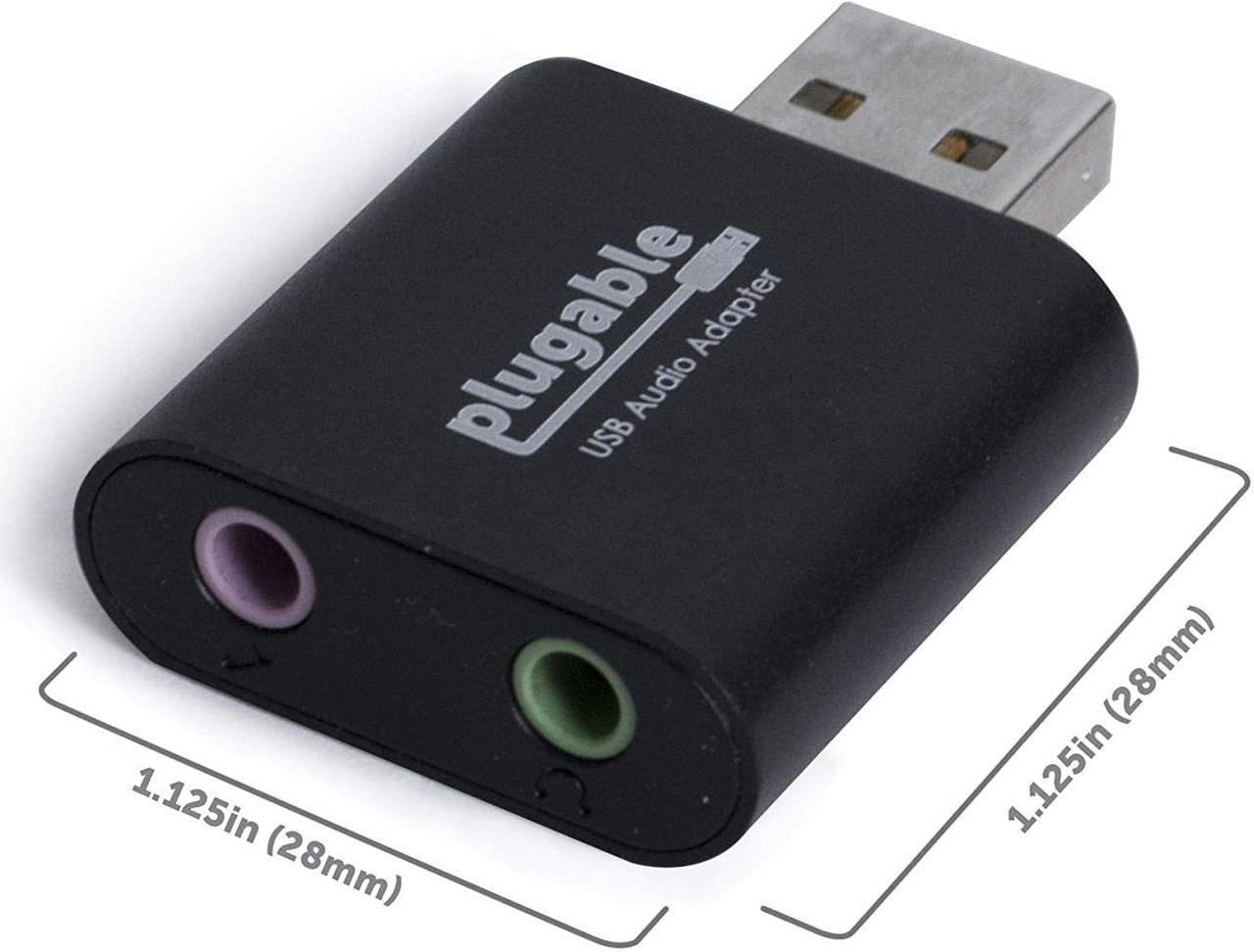 Alt view image 3 of 17 - Plugable USB Audio Adapter with 3.5mm Speaker-Headphone and Microphone Jack, Add an External Stereo Sound Card to Any PC, Compatible with Windows, Mac, and Linux