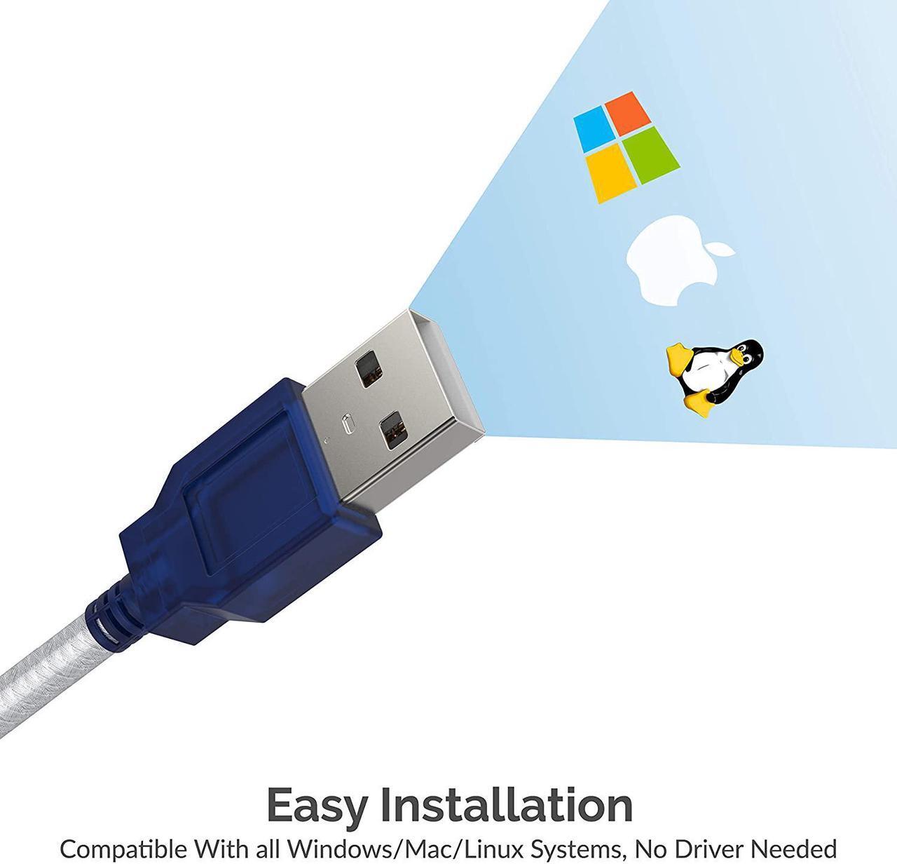 Alt view image 5 of 11 - SABRENT USB 2.0 to Serial (9-Pin) DB-9 RS-232 Converter Cable, Prolific Chipset, - HEXNUTS - , [Windows 10/8.1/8/7/VISTA/XP, Mac OS X 10.6 and Above] 2.5 Feet (CB-DB9P)
