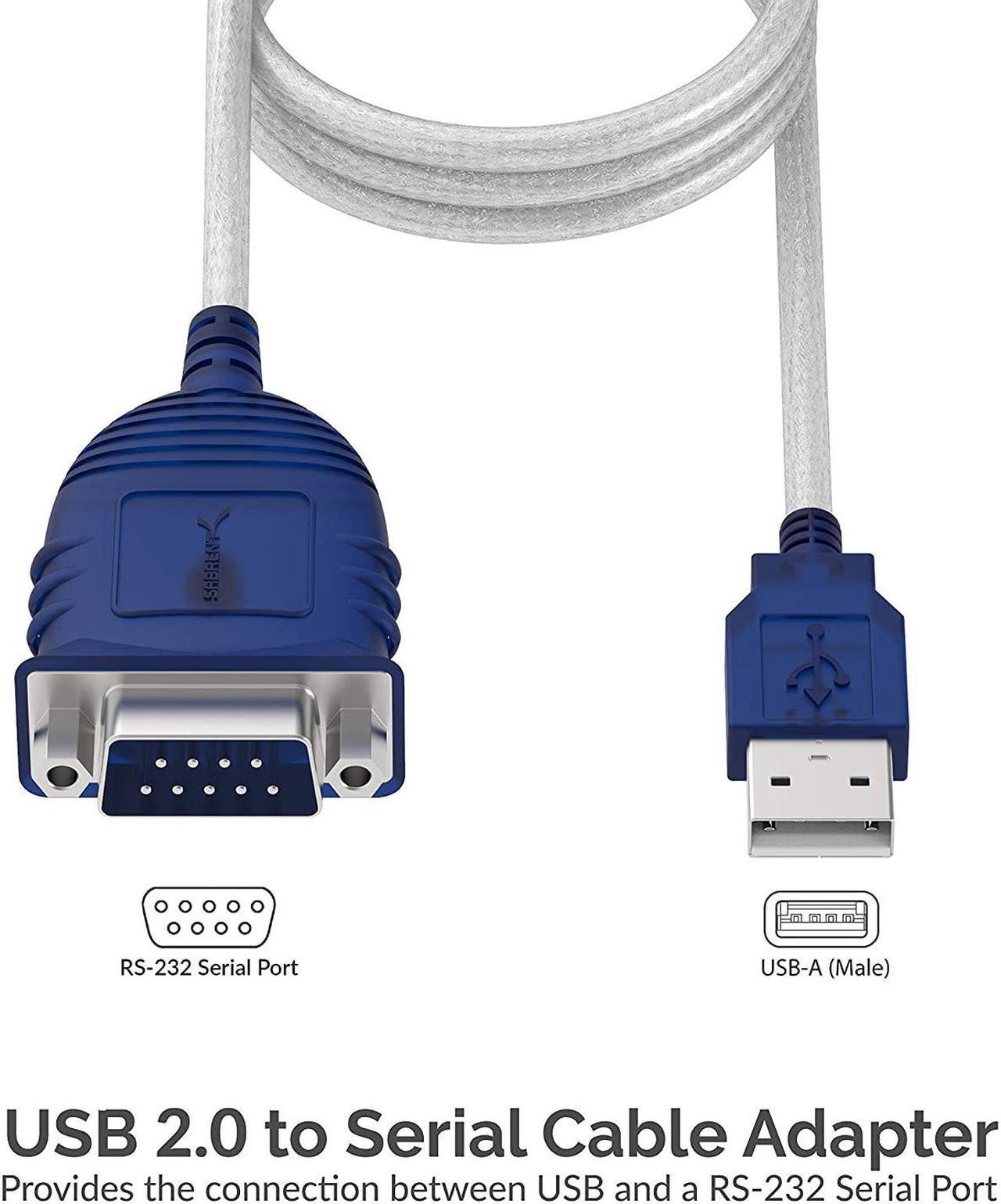 Alt view image 3 of 11 - SABRENT USB 2.0 to Serial (9-Pin) DB-9 RS-232 Converter Cable, Prolific Chipset, - HEXNUTS - , [Windows 10/8.1/8/7/VISTA/XP, Mac OS X 10.6 and Above] 2.5 Feet (CB-DB9P)