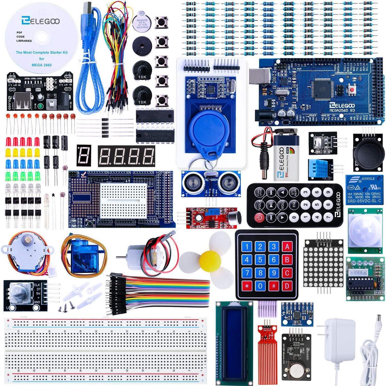 Alt view image 15 of 15 - Elegoo Mega 2560 Project The Most Complete Ultimate Starter Kit w/ TUTORIAL, MEGA 2560 controller board, LCD1602, Servo, Stepper Motor for Arduino Mega2560 UNO Nano