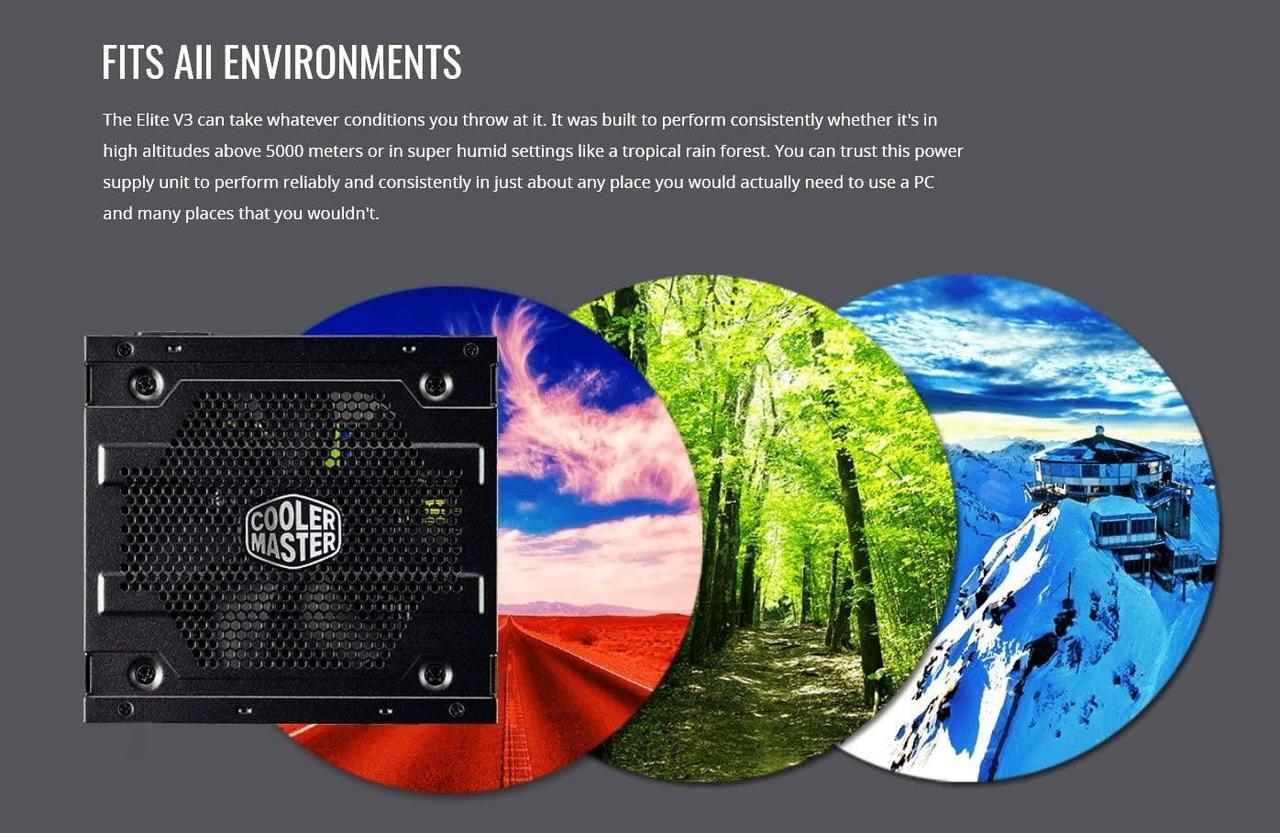 Alt view image 6 of 11 - CoolerMaster Elite V3 MPW-6001-ACAAN1-US 600W ATX 12V Power Supply