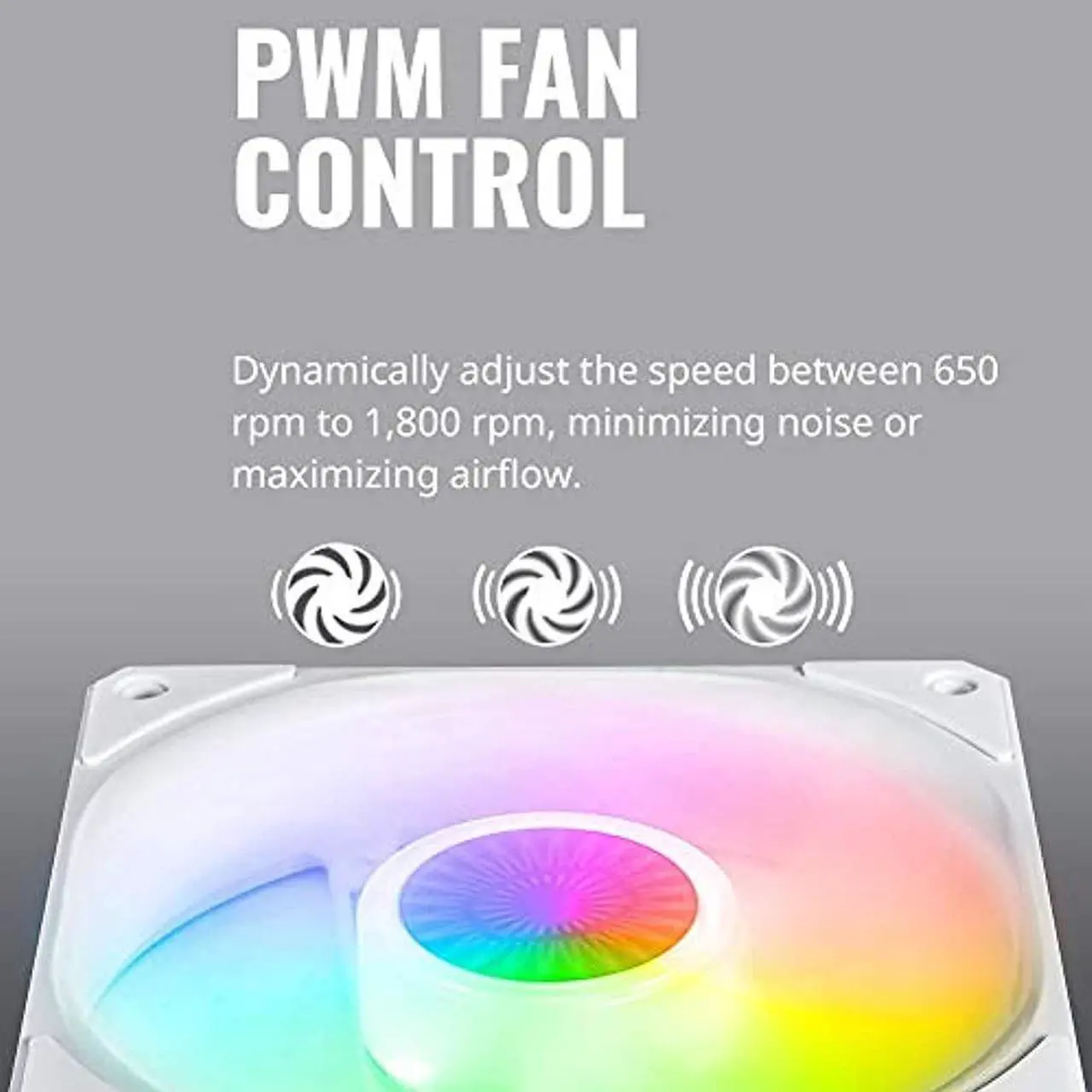 Alt view image 14 of 20 - Cooler Master SickleFlow 120 V2 Addressable RGB Fan (White Edition) - 120mm Square Frame Fan, Air Balance Curve Blade Design, PWM Control for Computer Case & Liquid Radiator