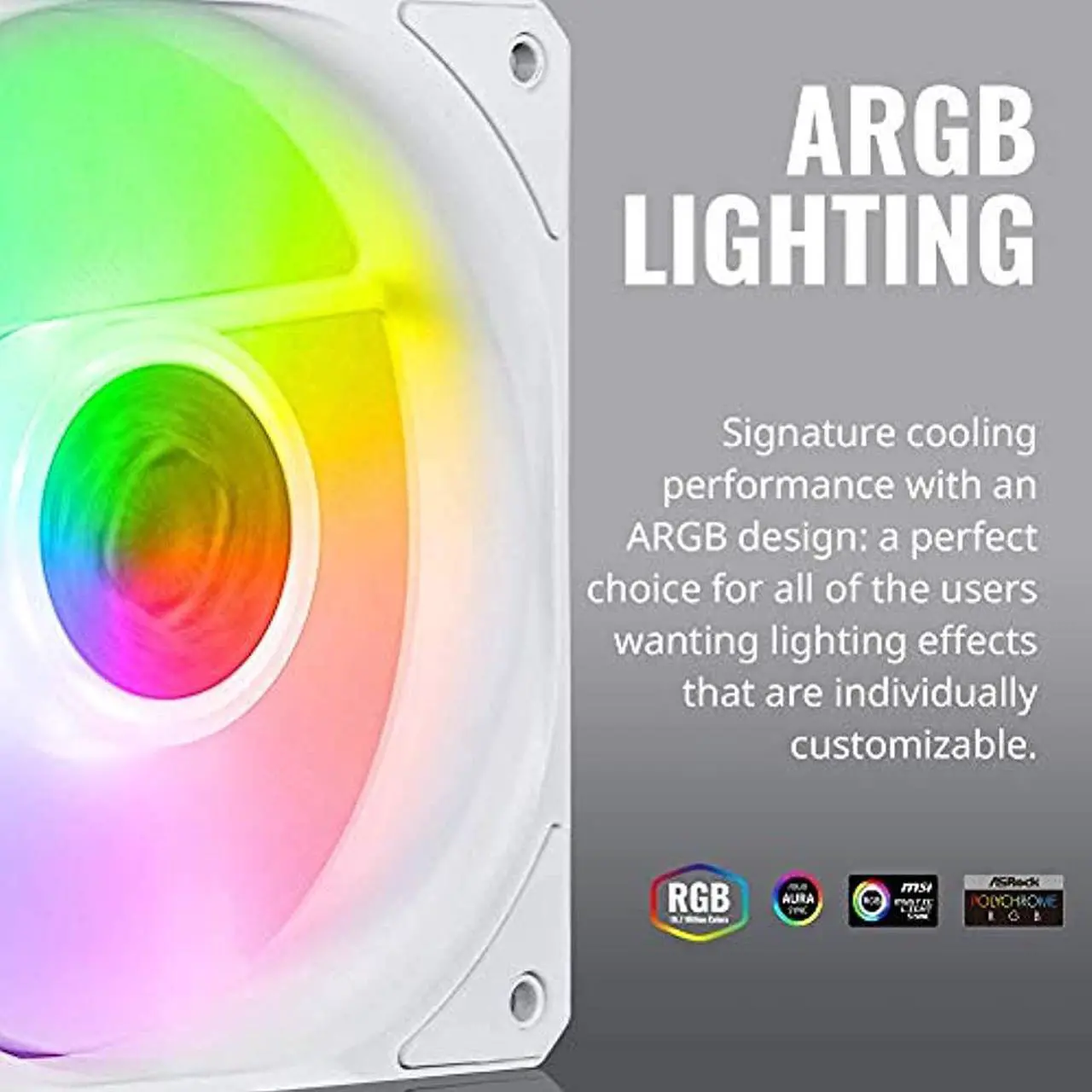 Alt view image 9 of 20 - Cooler Master SickleFlow 120 V2 Addressable RGB Fan (White Edition) - 120mm Square Frame Fan, Air Balance Curve Blade Design, PWM Control for Computer Case & Liquid Radiator