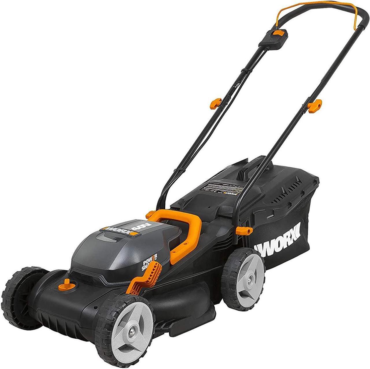Alt view image 9 of 17 - WORX - WG779 - Worx WG779 40V 14 Inch Power Share Cordless Intellicut Mulching Lawn Mower Kit