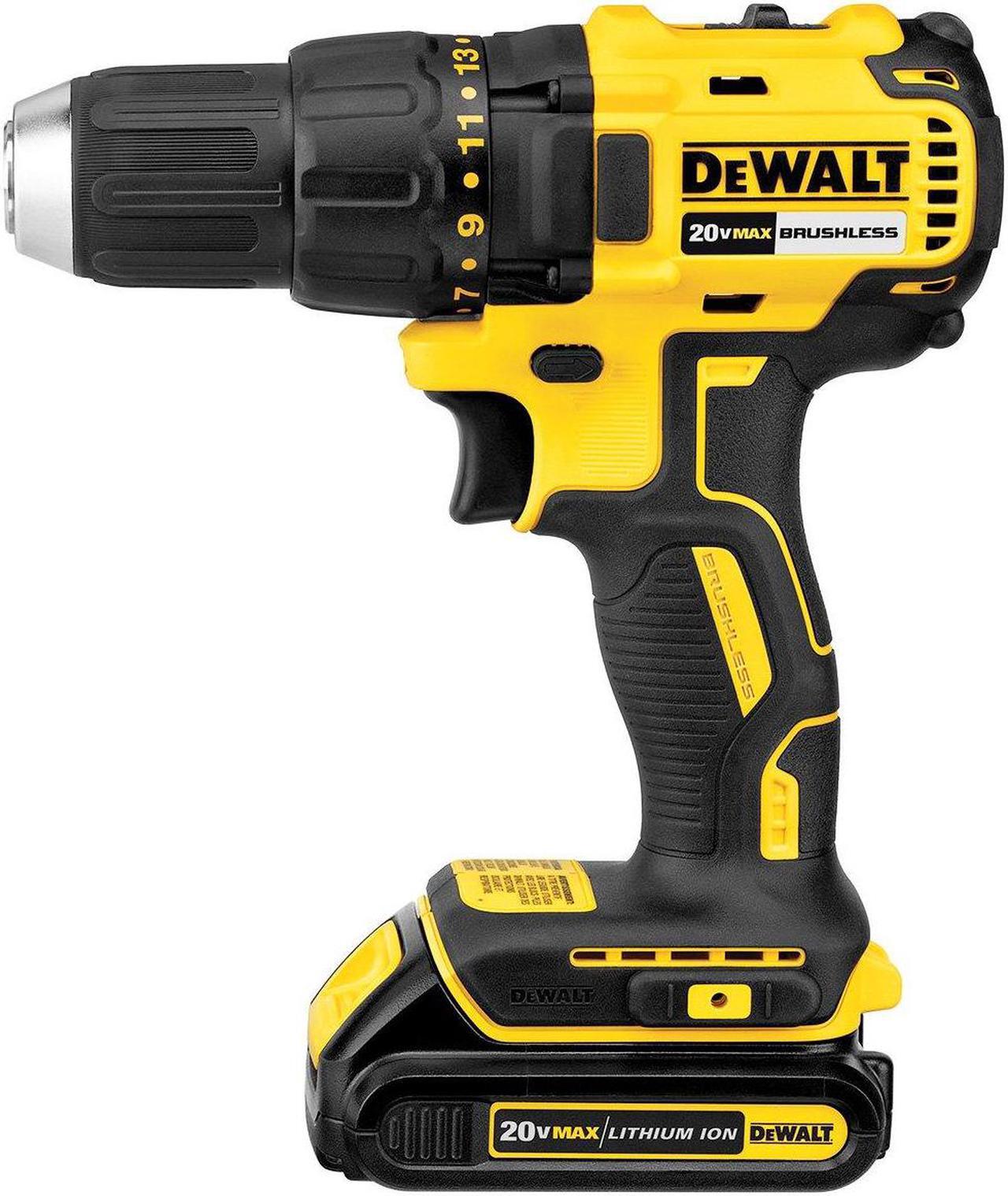 Alt view image 10 of 20 - Black & Decker/Dewalt DCD777C2 Max 20-Volt Compact Drill Driver Kit, Brushless Motor, 2 Lithium-Ion Batteries