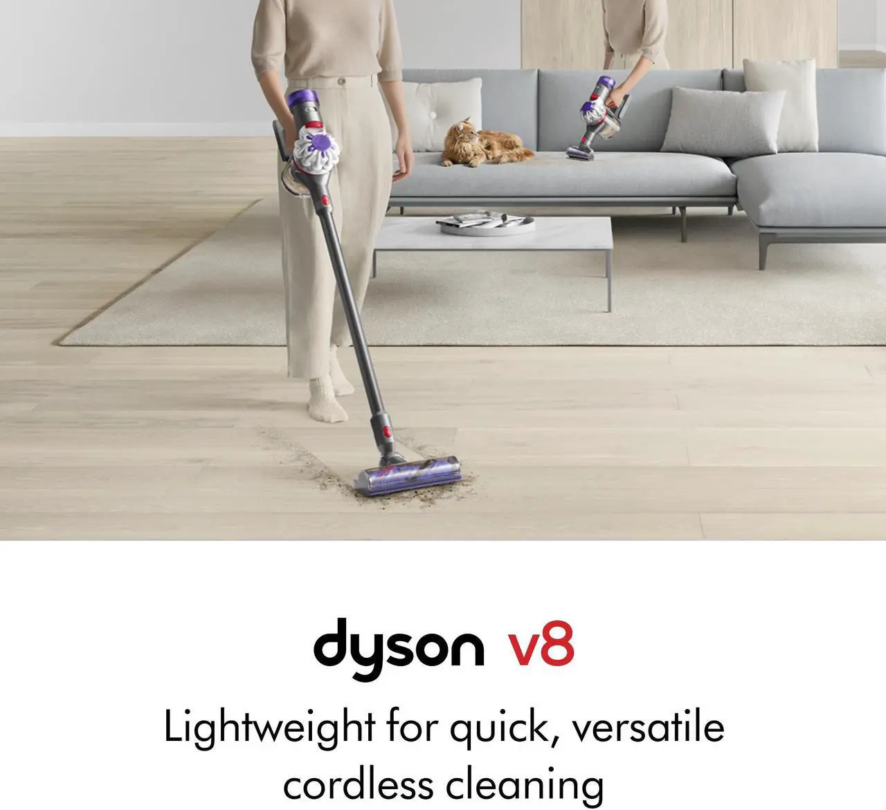 Alt view image 2 of 7 - Dyson V8 Cordless Vacuum | Silver