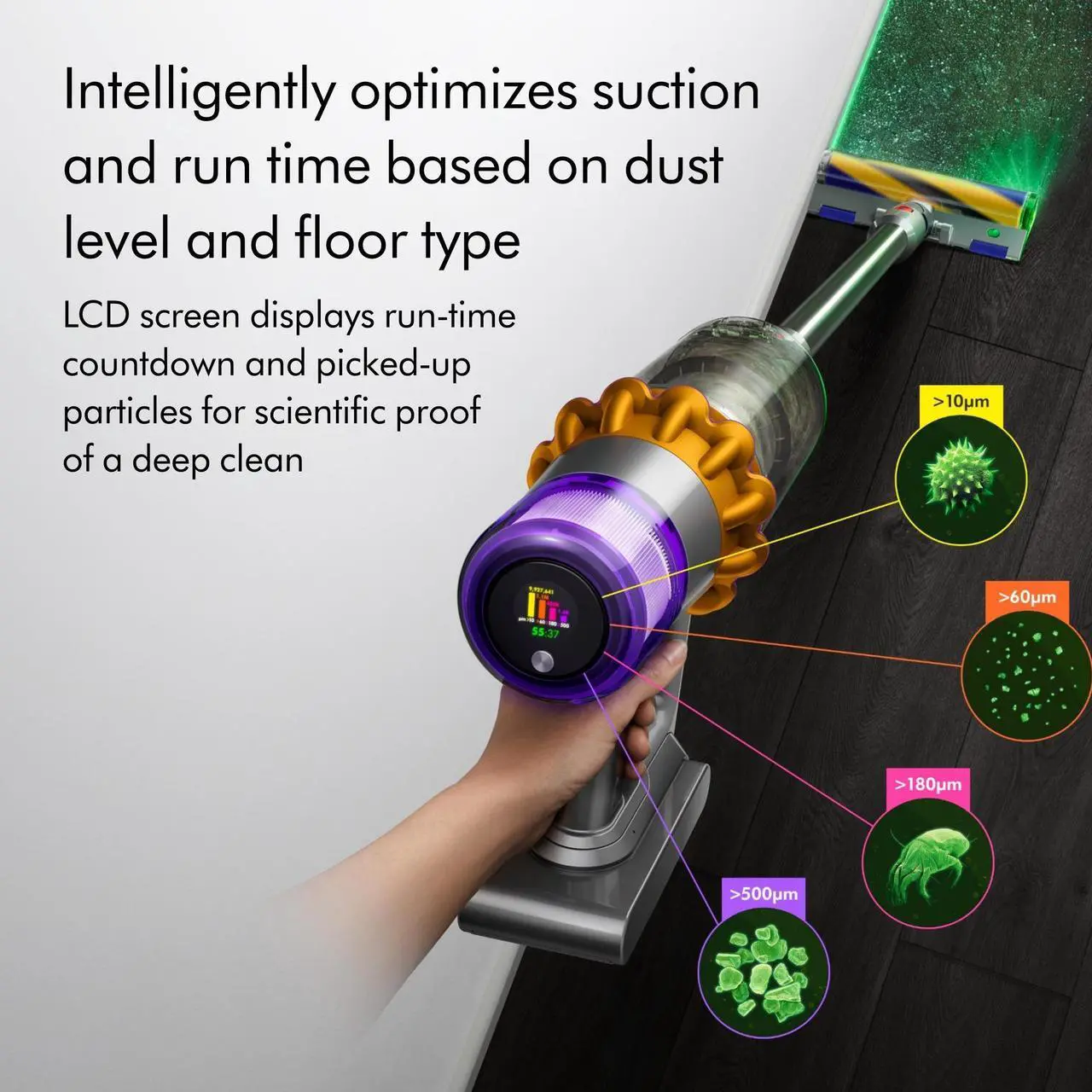 Alt view image 2 of 7 - Dyson V15 Detect Total Clean Extra | Yellow/Nickel