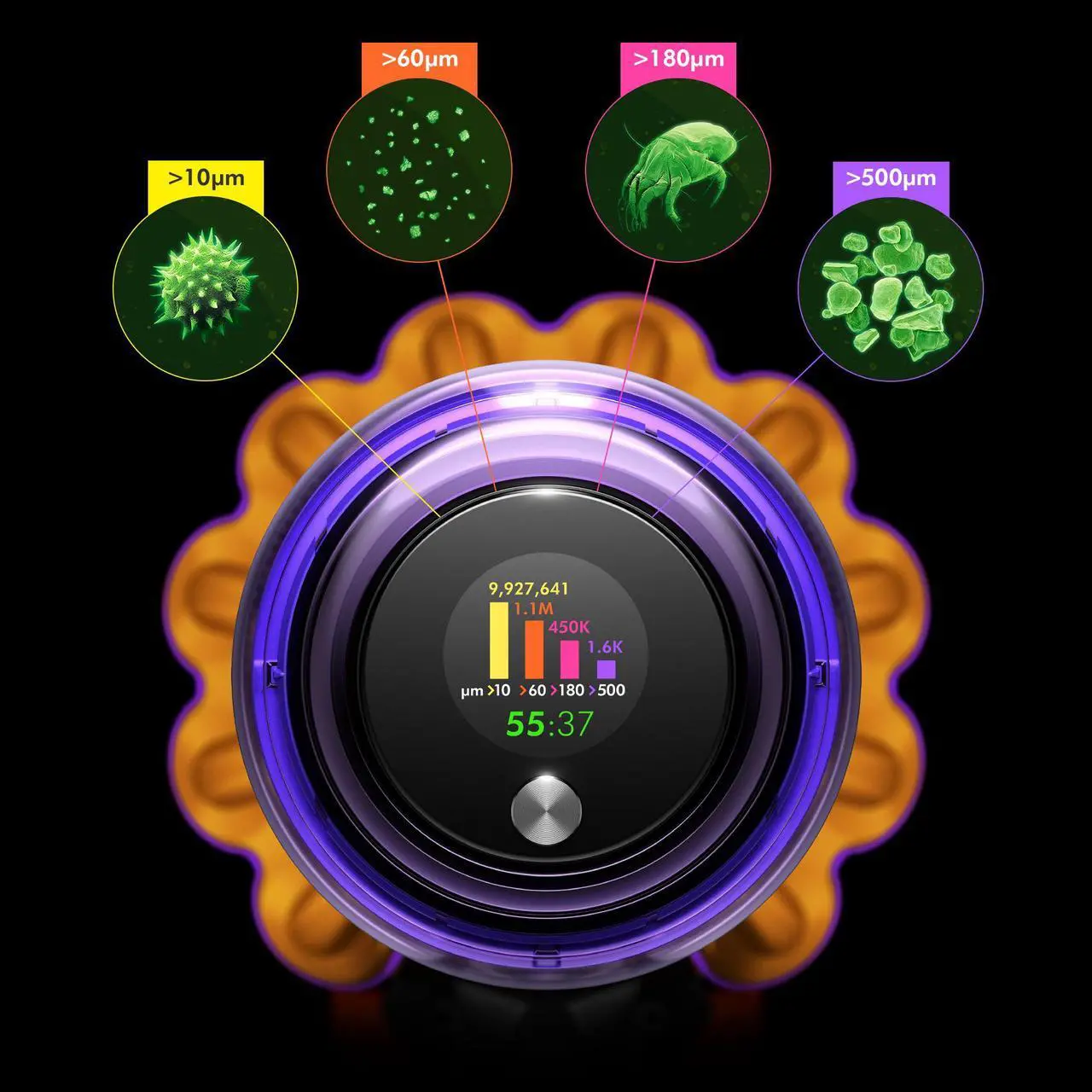 Alt view image 7 of 7 - Dyson V15 Detect Total Clean Extra | Yellow/Nickel