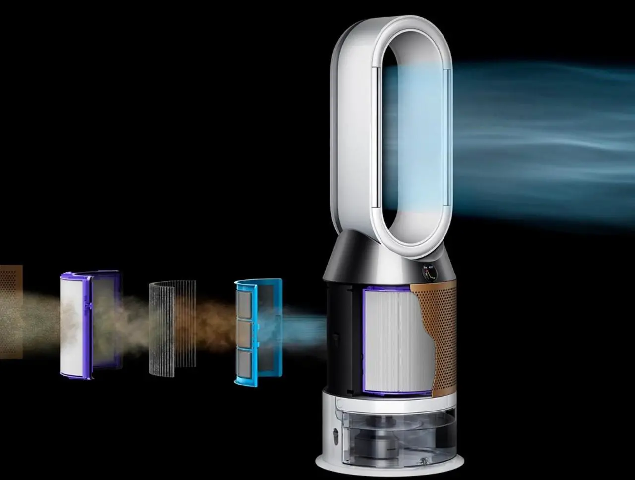 Alt view image 7 of 7 - Dyson PH02 Pure Humidify + Cool Cryptomic | White/Light Gold