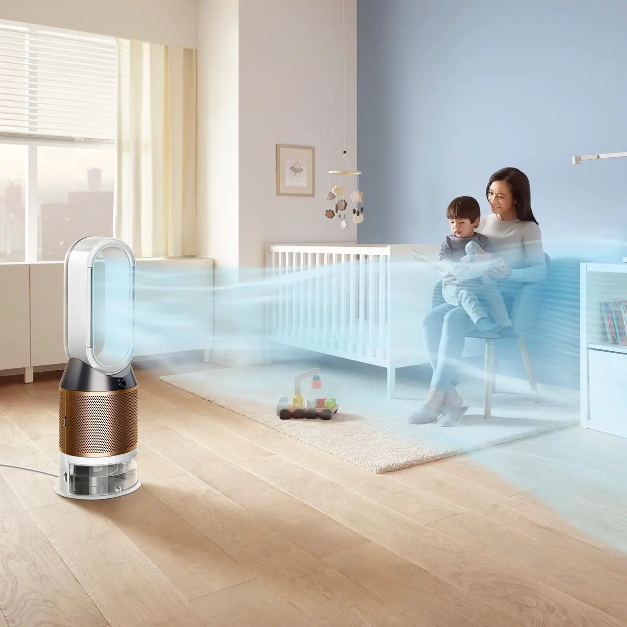 Alt view image 5 of 7 - Dyson PH02 Pure Humidify + Cool Cryptomic | White/Light Gold