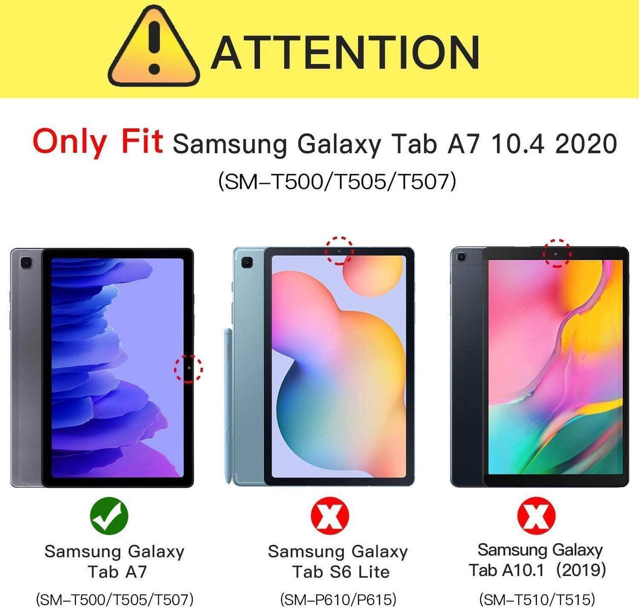 Alt view image 2 of 7 - EpicGadget Samsung Galaxy Tab A7 10.4 (2020) Case SM-T500/T505/T507 Heavy Duty Kids Shockproof Rugged Cover With Rotating Kickstand Shoulder Strap for Samsung Tab A7 10.4 Inch