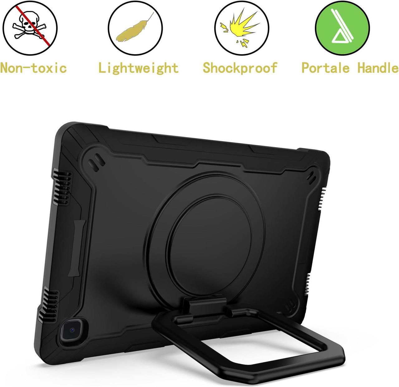 Alt view image 6 of 7 - EpicGadget Samsung Galaxy Tab A7 10.4 (2020) Case SM-T500/T505/T507 Heavy Duty Kids Shockproof Rugged Cover With Rotating Kickstand Shoulder Strap for Samsung Tab A7 10.4 Inch