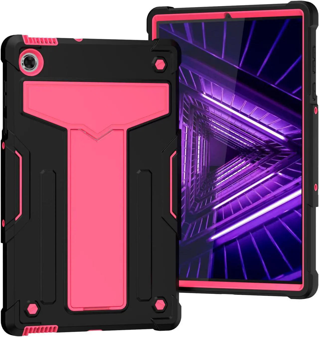 Main image of Epicgadget Case for Lenovo Tab M10 FHD Plus 10.3" (TB-X606F / TB-X606X ) Hybrid Case Cover with Kickstand for Lenovo Smart Tab M10 FHD Plus (2nd Gen) 10.3 Inch FHD Android Tablet (Black/Pink)