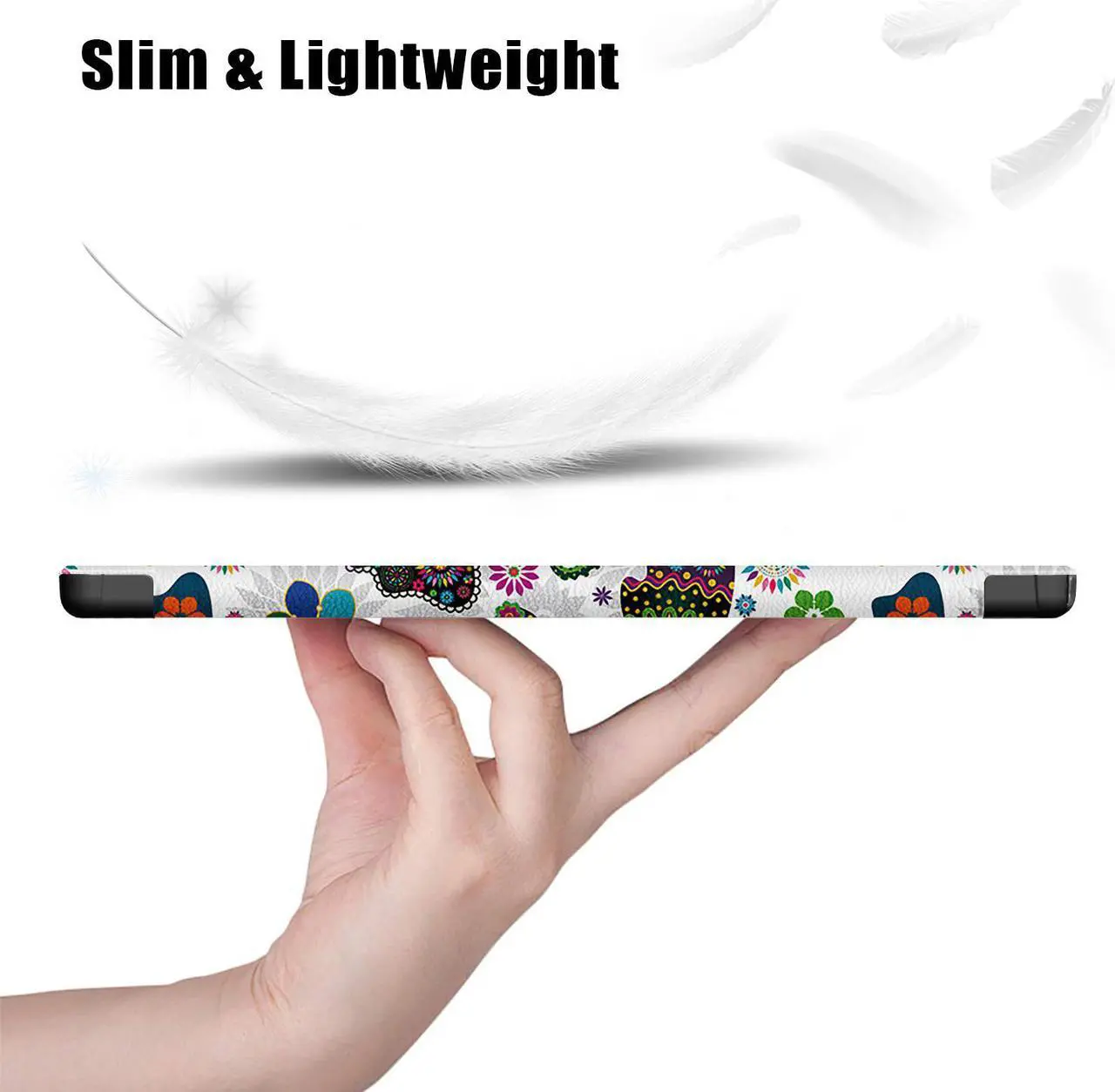 Alt view image 4 of 7 - Epicgadget Case for Samsung Galaxy Tab A8 10.5 Inch SM-X200/SM-X205 (2022 Released) Tablet - PU Leather Slim Lightweight Trifold Stand Case Protective Cover with Auto Sleep and Wake - Butterfly