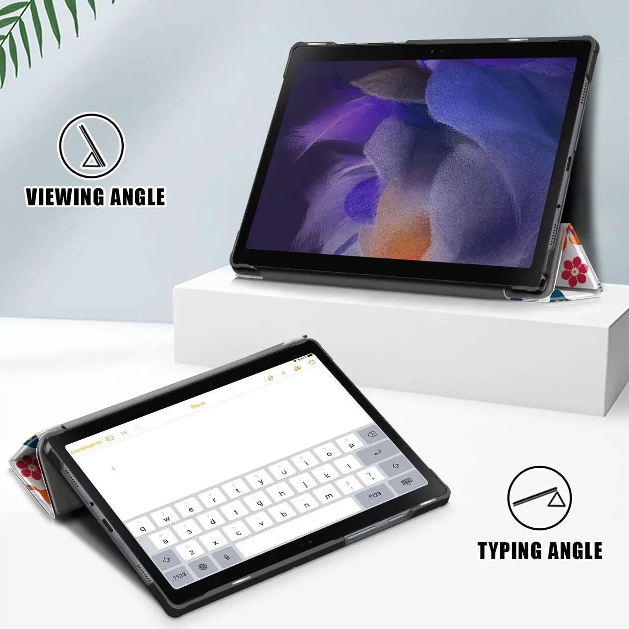 Alt view image 2 of 7 - Epicgadget Case for Samsung Galaxy Tab A8 10.5 Inch SM-X200/SM-X205 (2022 Released) Tablet - PU Leather Slim Lightweight Trifold Stand Case Protective Cover with Auto Sleep and Wake - Butterfly
