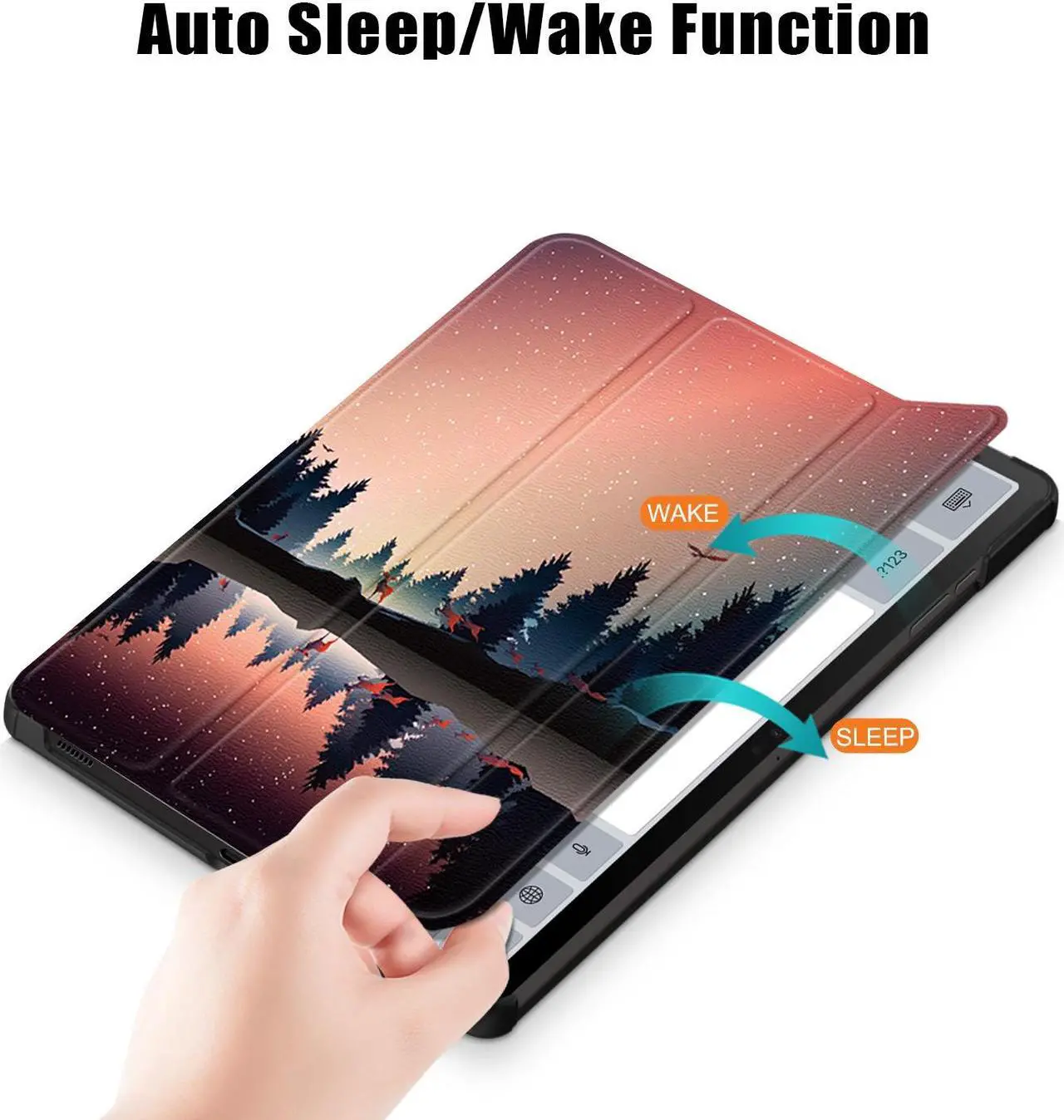 Alt view image 2 of 7 - Case for Samsung Galaxy Tab S9 FE 5G 10.9 Inch/Galaxy Tab S9 11 Inch 2023 (SM-X510/X516B/X518U/X710/X716B/X718U) Shockproof Cover Tri-Fold Stand Protective Tablet Case Support Auto Wake/Sleep - Dusk