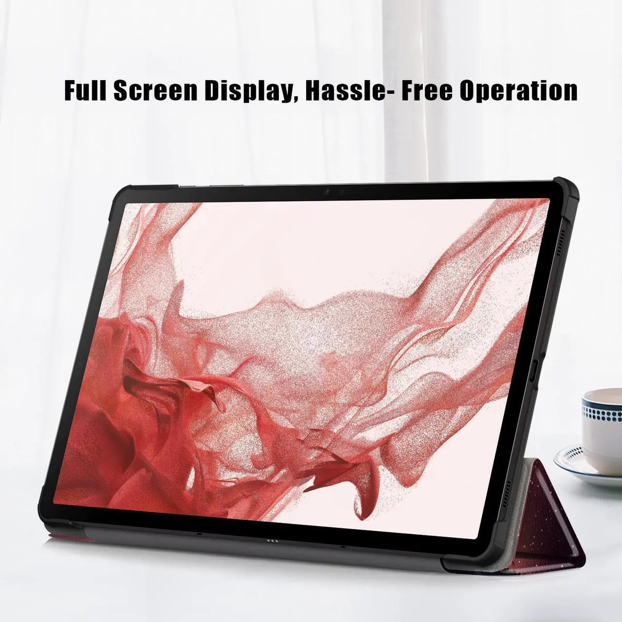 Alt view image 4 of 7 - Case for Samsung Galaxy Tab S9 FE 5G 10.9 Inch/Galaxy Tab S9 11 Inch 2023 (SM-X510/X516B/X518U/X710/X716B/X718U) Shockproof Cover Tri-Fold Stand Protective Tablet Case Support Auto Wake/Sleep - Dusk