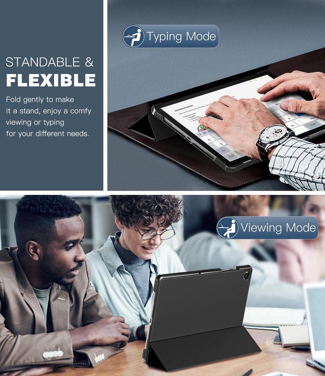 Alt view image 3 of 6 - Tri-Fold Case for Samsung Galaxy Tab A9 Plus 11 Inch SM-X210 SM-X215 SM-X216 SM-X218 - Slim Stand Hard Back Shell Protective Cover with Auto Sleep Wake for Smasung Galaxy Tab A9+ 5G 11" 2023 (Black)