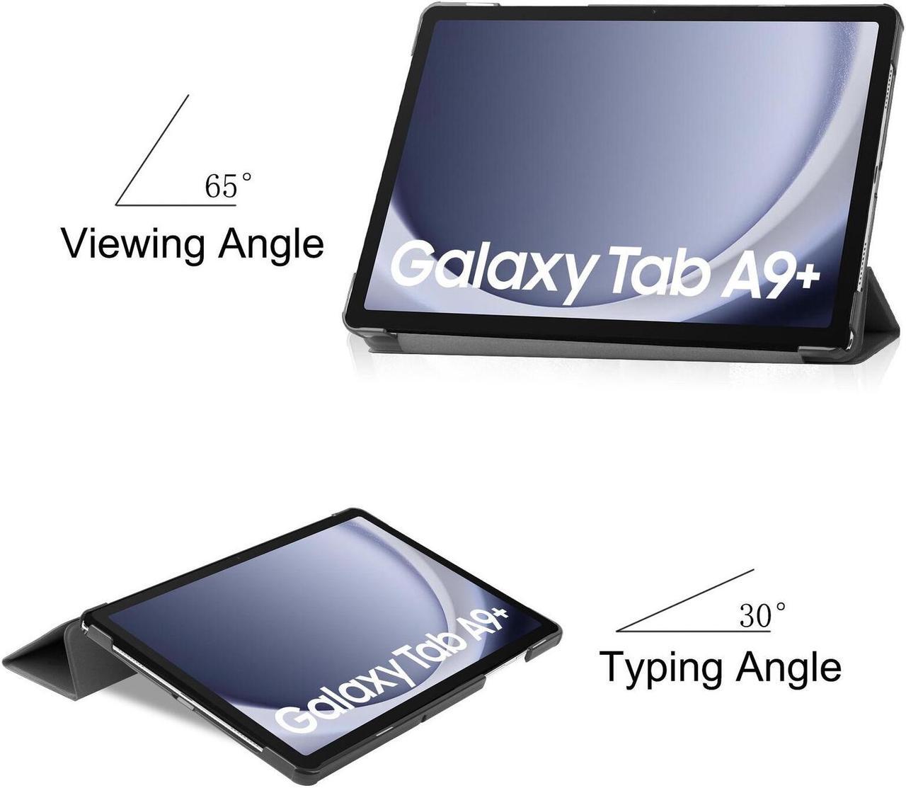 Alt view image 5 of 6 - Tri-Fold Case for Samsung Galaxy Tab A9 Plus 11 Inch SM-X210 SM-X215 SM-X216 SM-X218 - Slim Stand Hard Back Shell Protective Cover with Auto Sleep Wake for Smasung Galaxy Tab A9+ 5G 11" 2023 (Black)