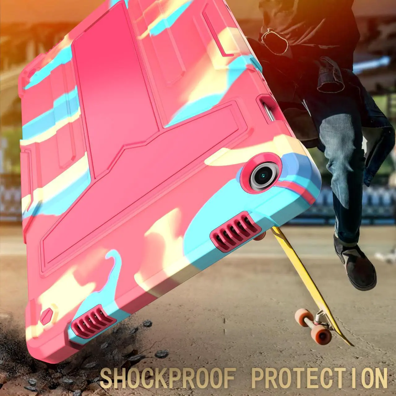 Alt view image 6 of 7 - Case for Samsung Galaxy Tab A9+ 11" Case with Tempered Glass Screen Protector - Dual Layer Shockproof Full-Body Protective Cover with Kickstand for Galaxy Tab A9 Plus 5G 11 Inch (SM-X210/X216/X218U)