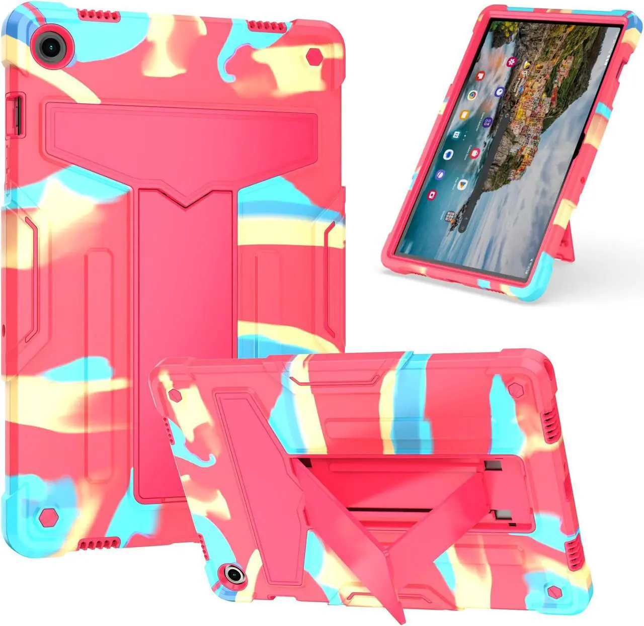 Alt view image 2 of 7 - Case for Samsung Galaxy Tab A9+ 11" Case with Tempered Glass Screen Protector - Dual Layer Shockproof Full-Body Protective Cover with Kickstand for Galaxy Tab A9 Plus 5G 11 Inch (SM-X210/X216/X218U)